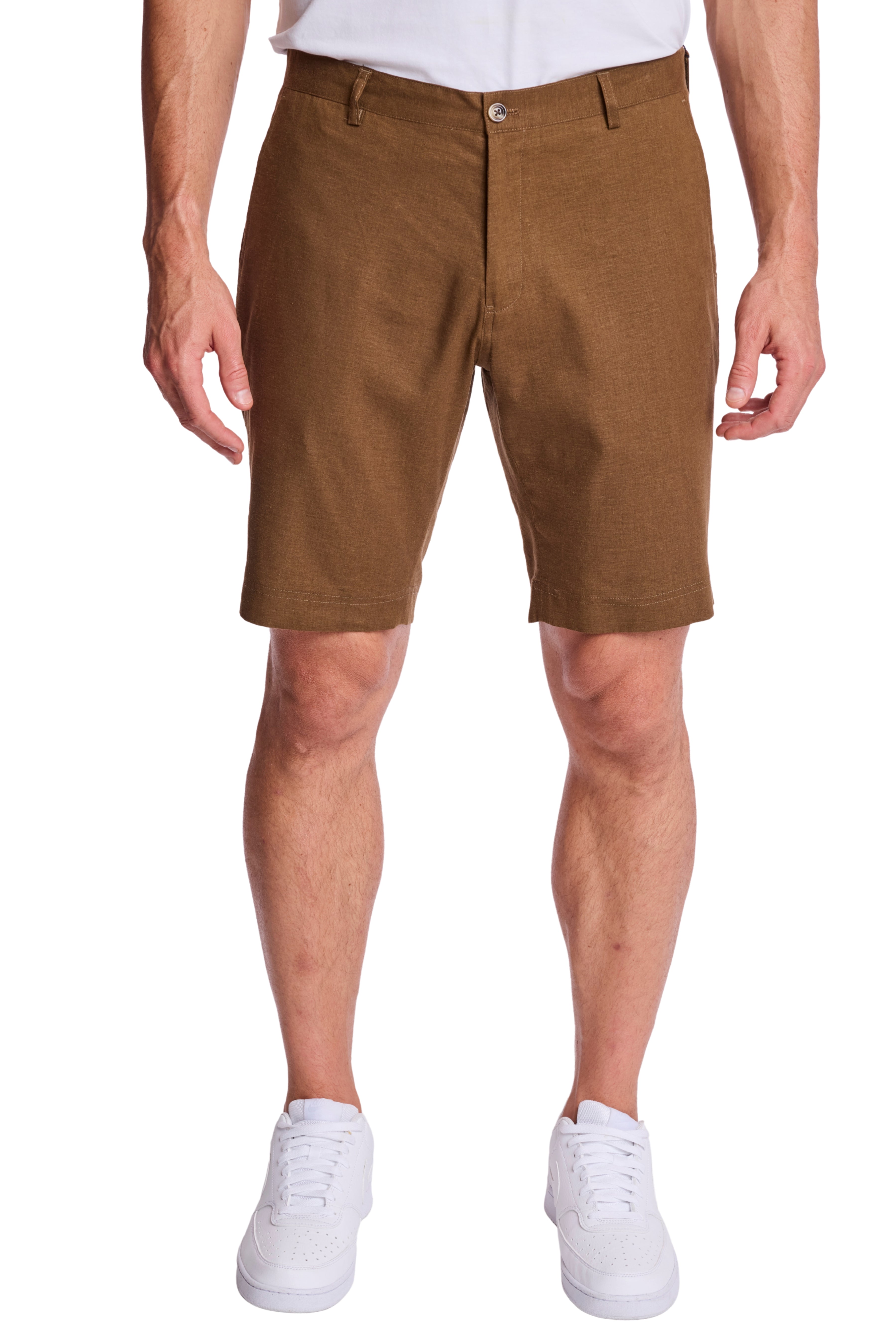 Felix Shorts - slim - Ganache Dark Brown Linen