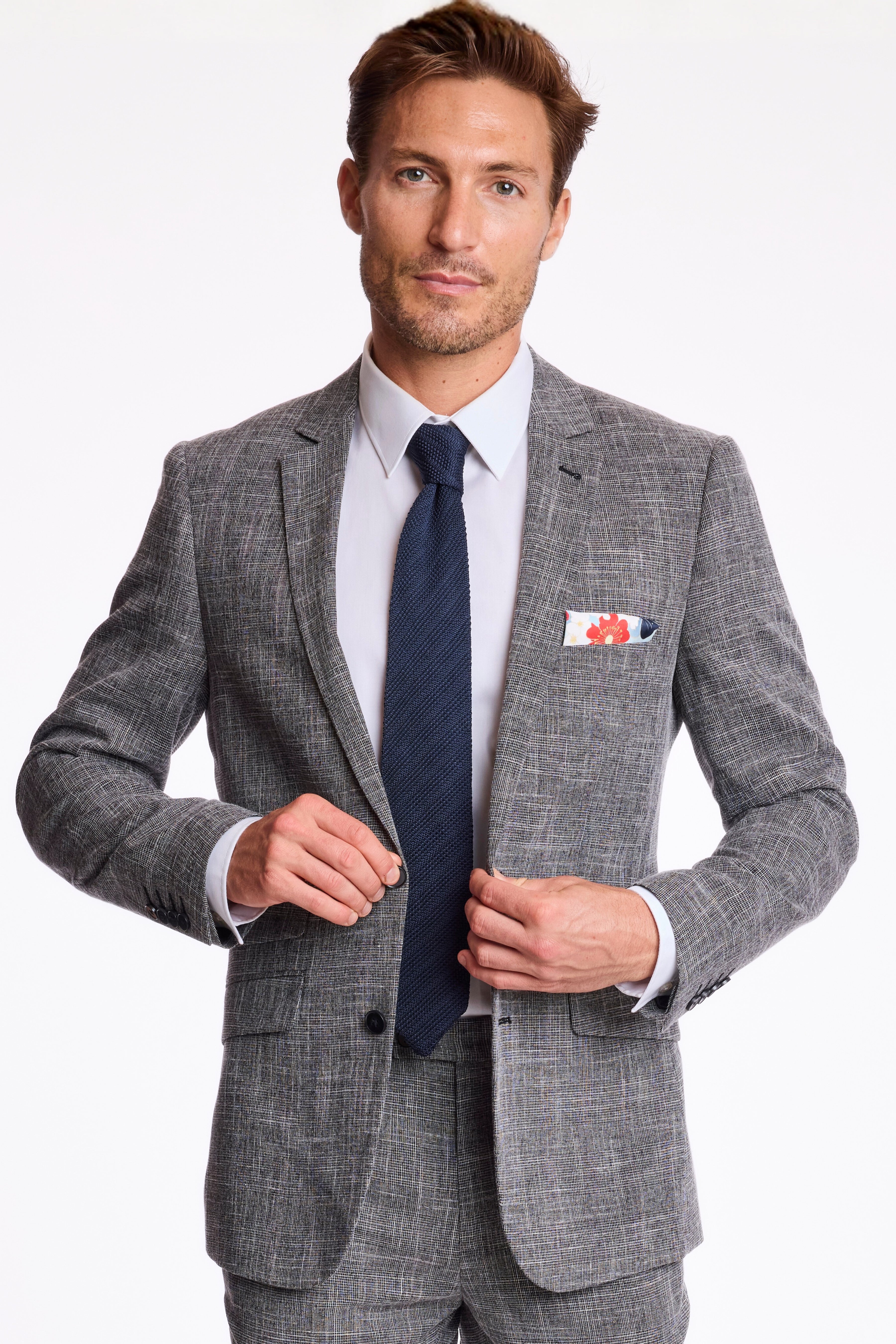 Dover Notch Jacket - slim - Black White Grid
