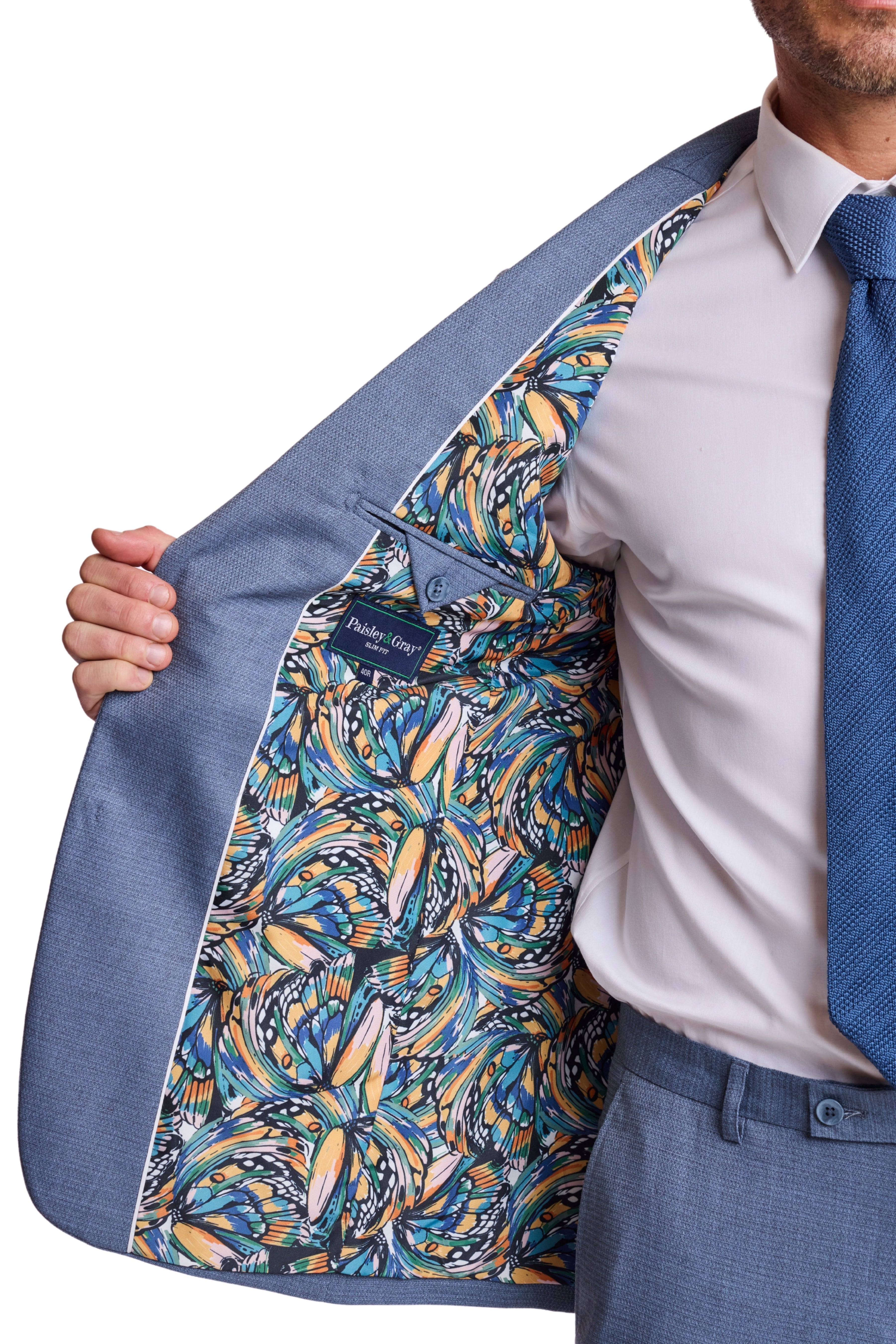 Dover Notch Jacket - slim - Grey Blue Ice