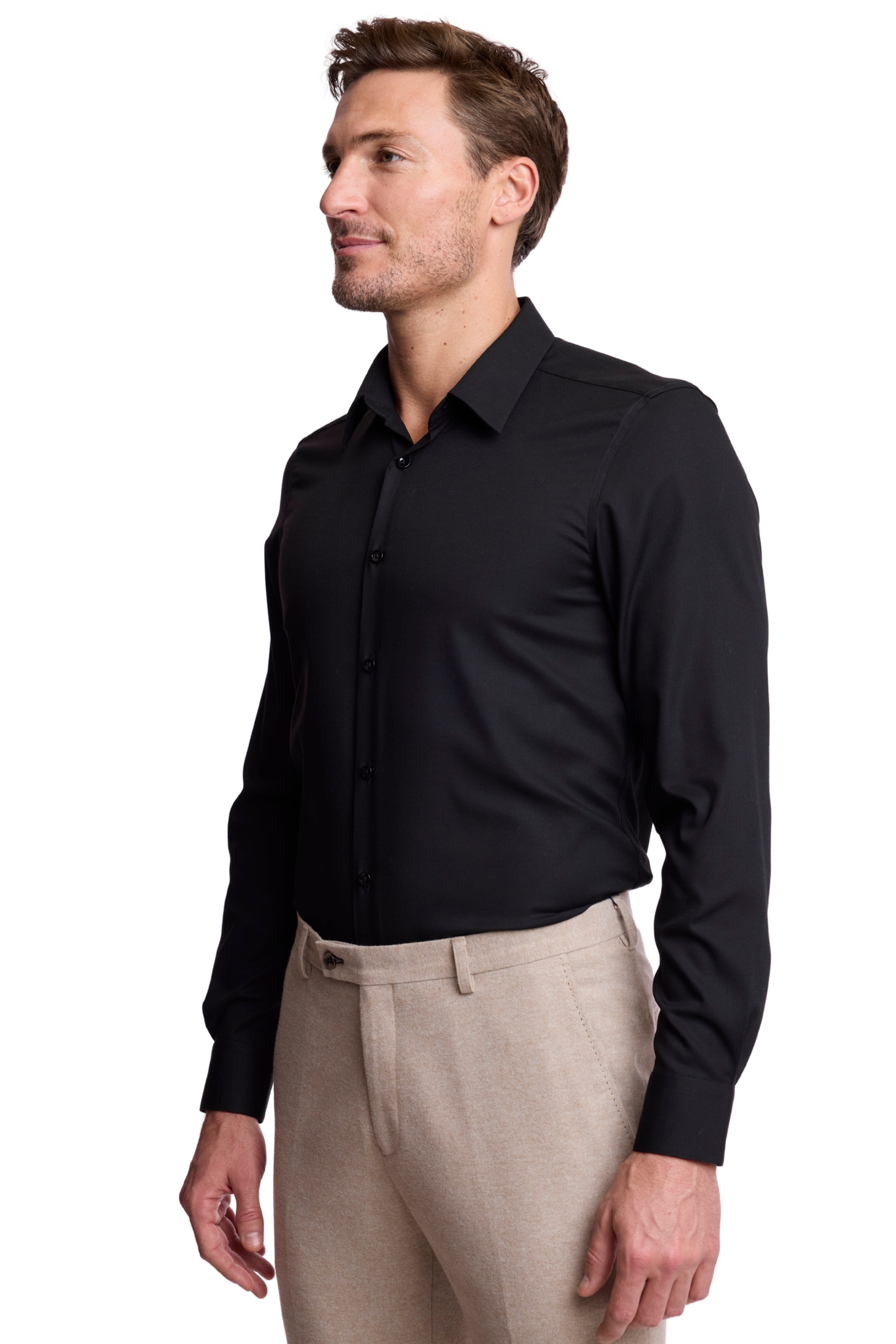 Pointed Parker Collar Shirt - Black