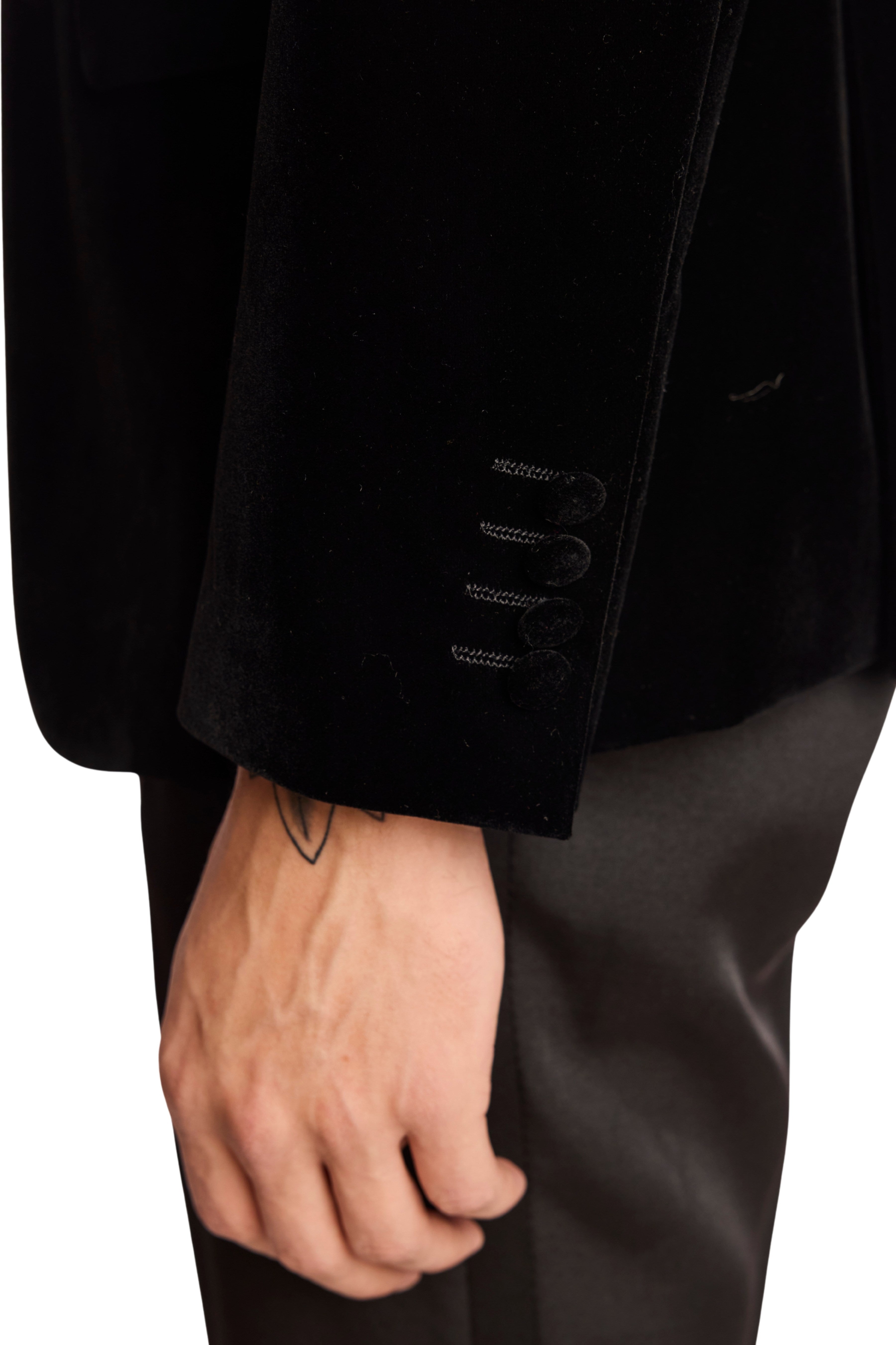 Kyle Big Peak Tux Jacket - slim - Black Velvet