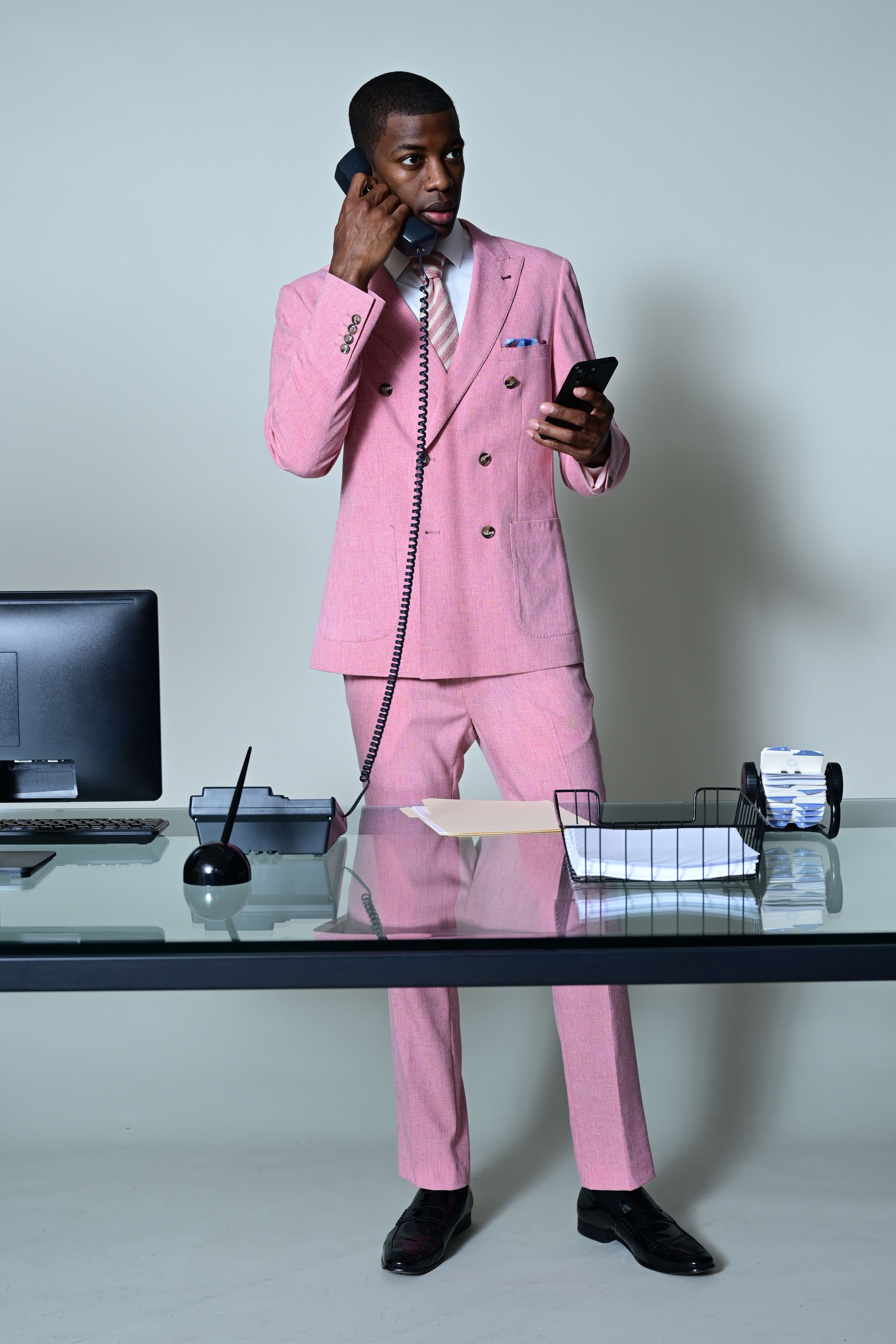 Soho Peak DB Jacket  - slim - Pink Melange