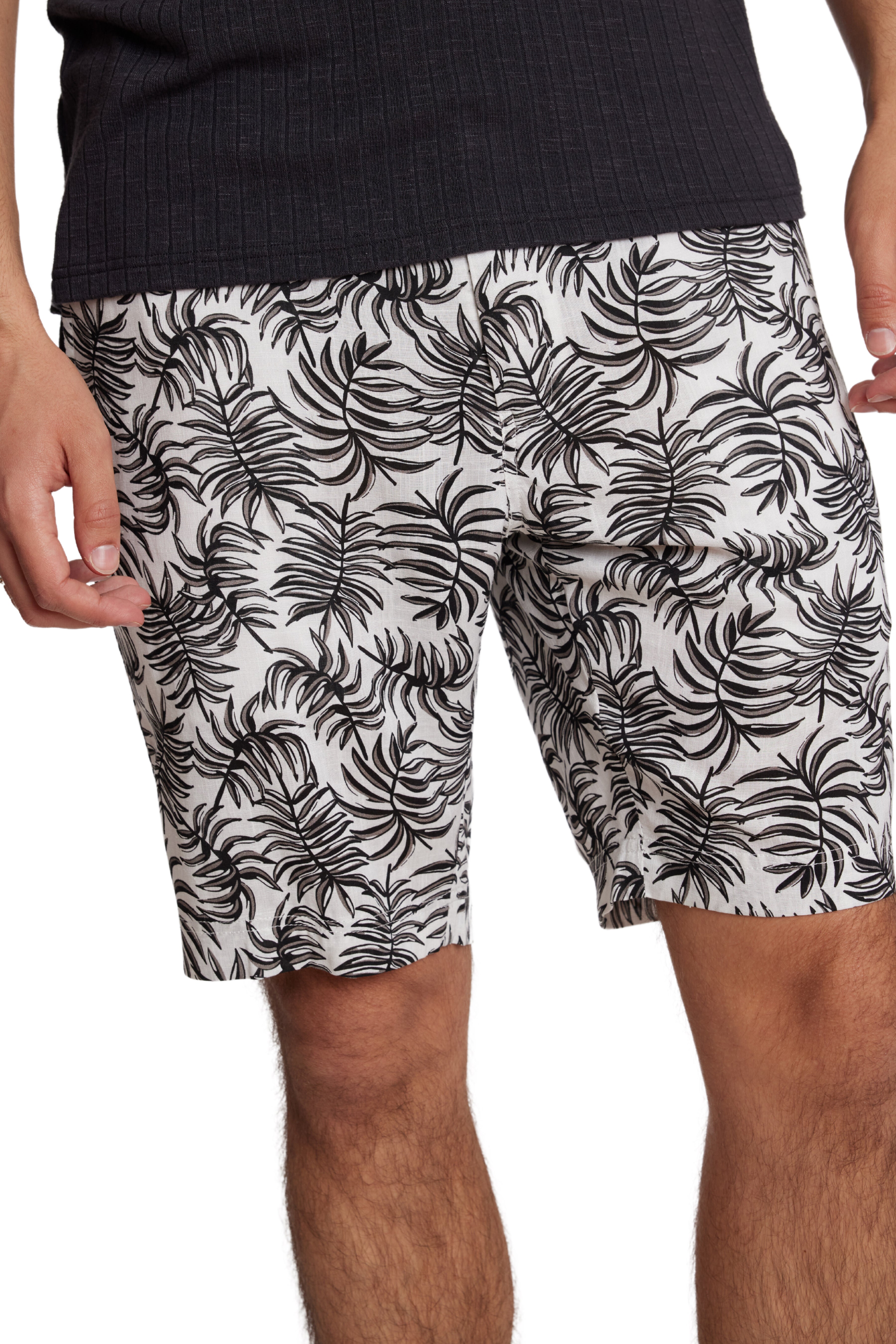 Felix Printed Shorts - slim - White Black Tropical
