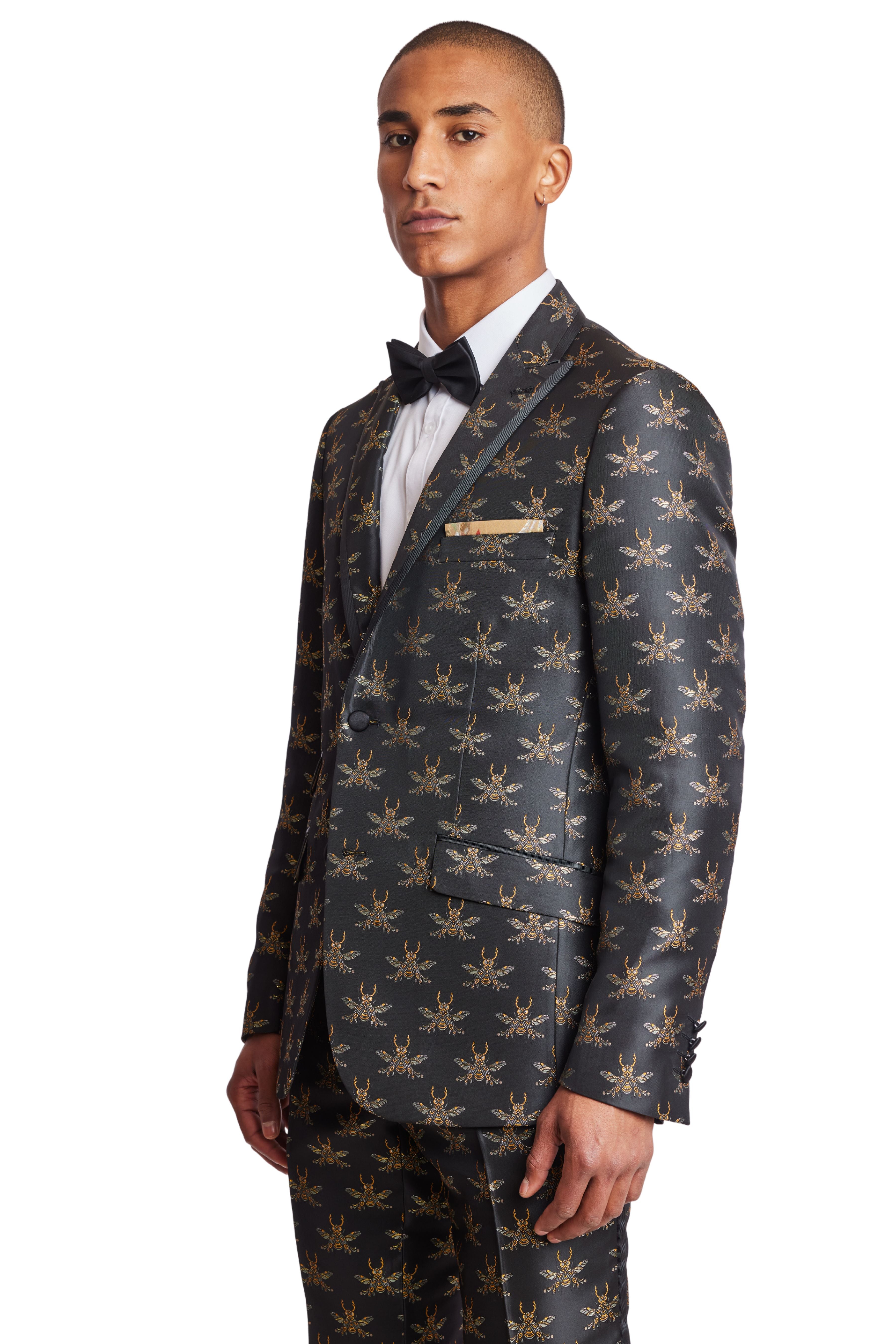 Grosvenor Peak Tux Jacket - slim - Black Bees