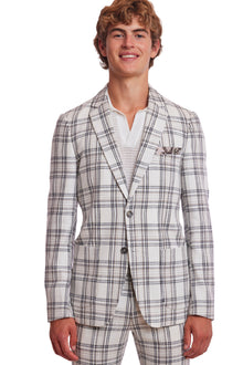  Dover Notch Jacket  - slim - White Blk Grey Check