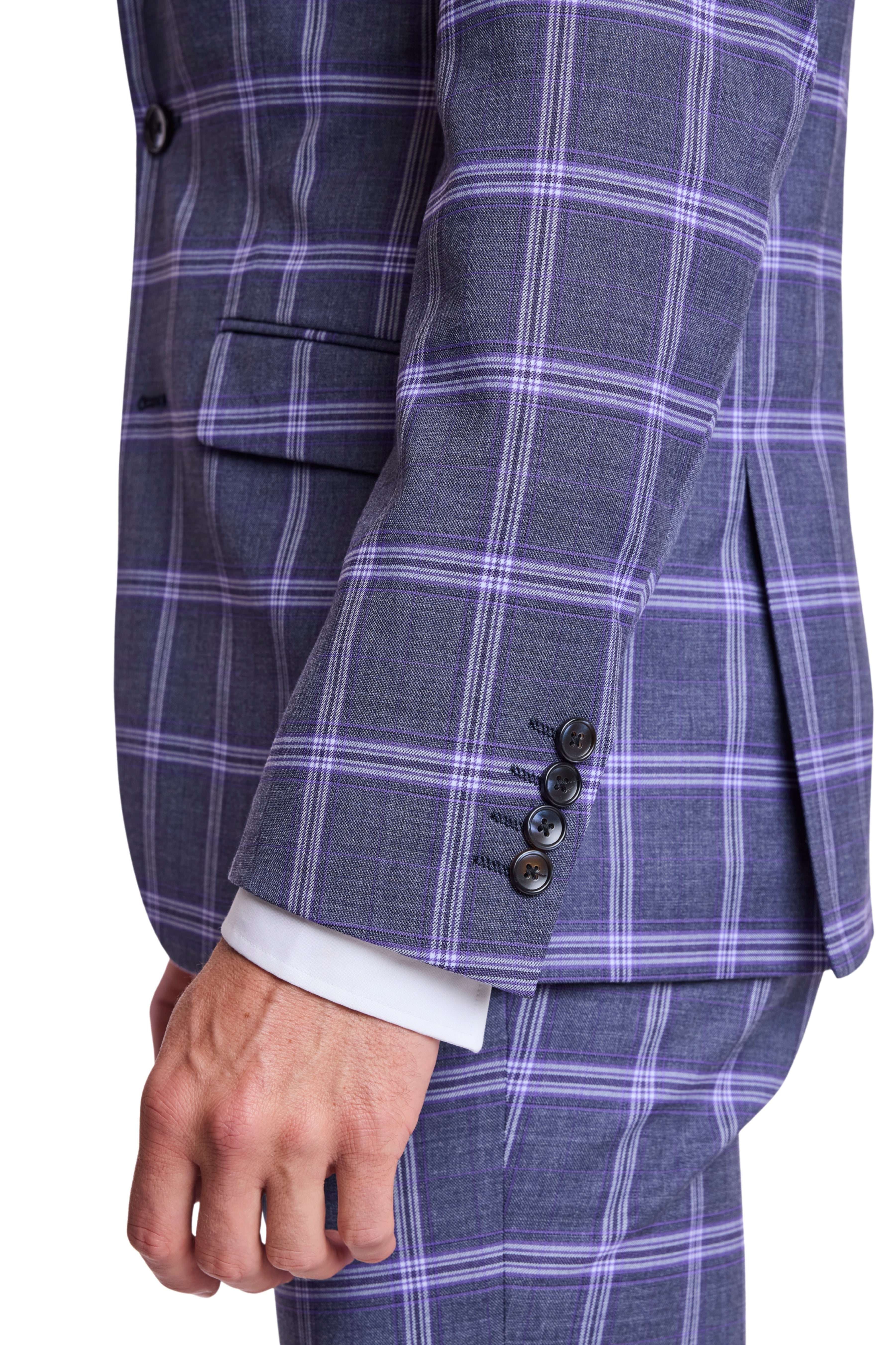 Ashton Peak Jacket - slim - Purple Navy White Check