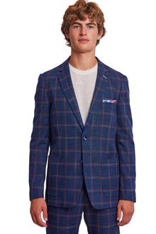 Dover Notch Jacket  - slim - Navy Red White Check