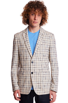  Dover Notch Jacket  - slim - Beige Navy Check