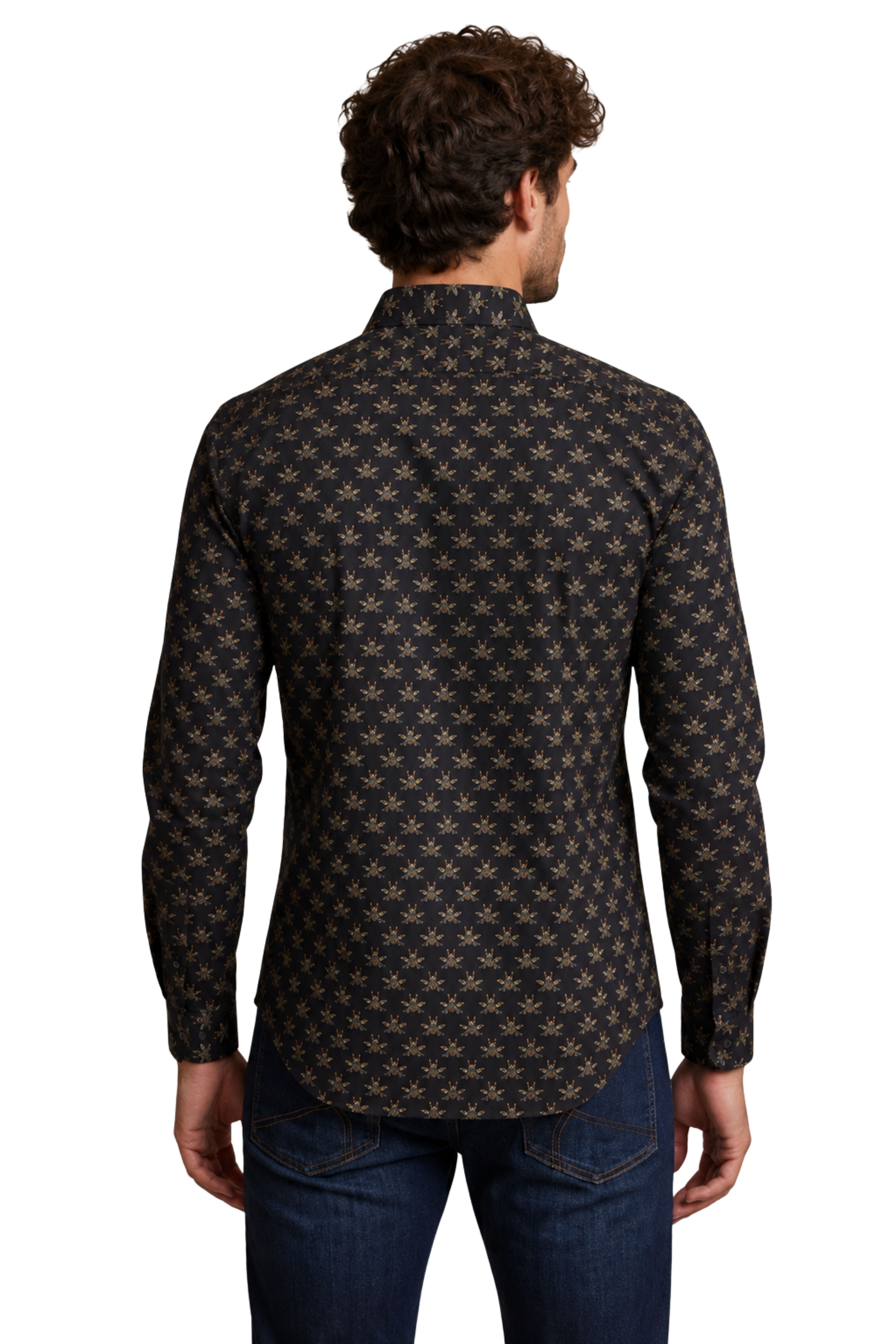 Brian Button Down Shirt - Black Bees