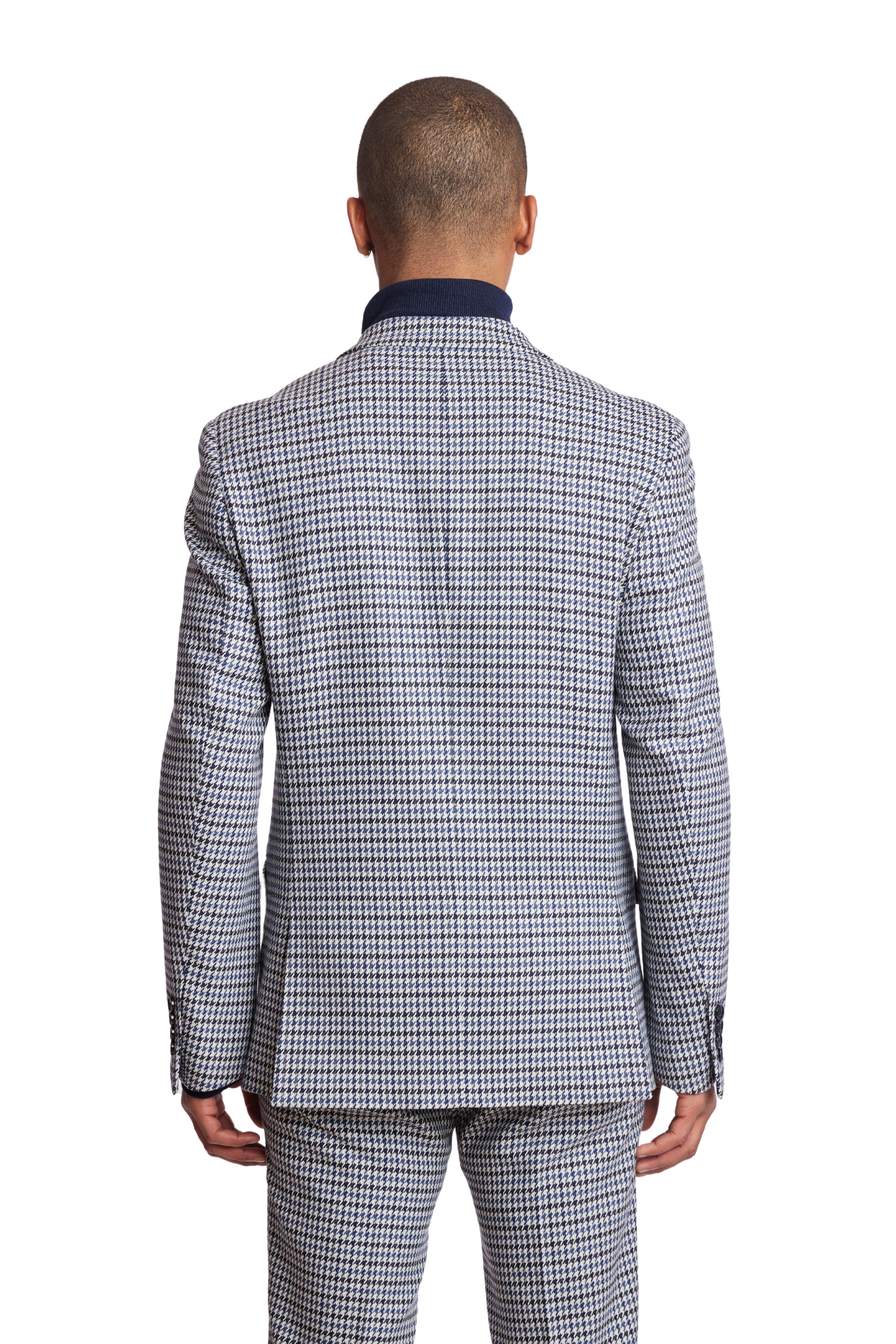 Ashton Peak Jacket - slim - Blue White Houndstooth