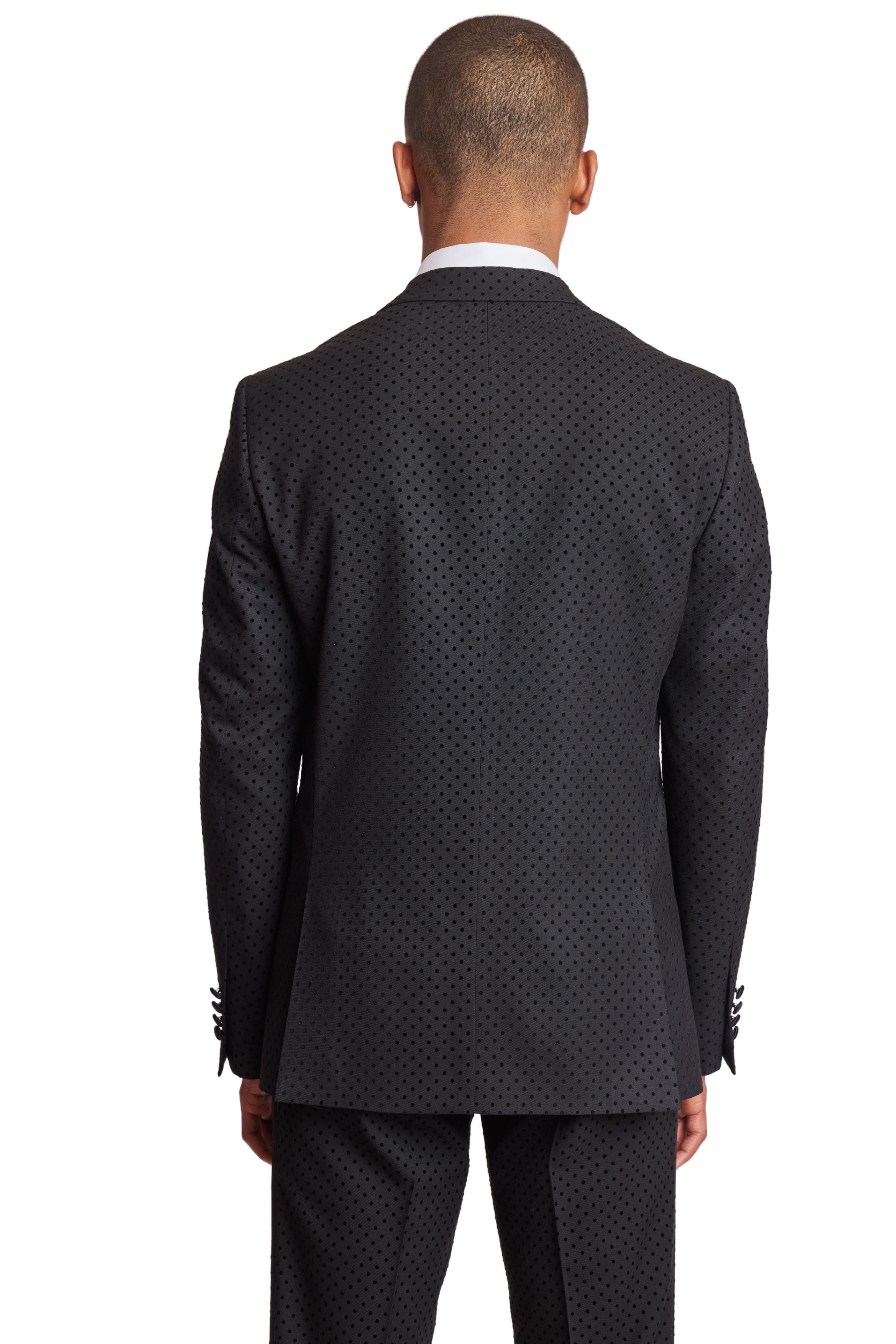 Grosvenor Peak Tux Jacket - slim - Black Velvet Dots
