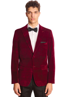  Kyle Big Peak Tux Jacket - slim - Bordeaux Velvet