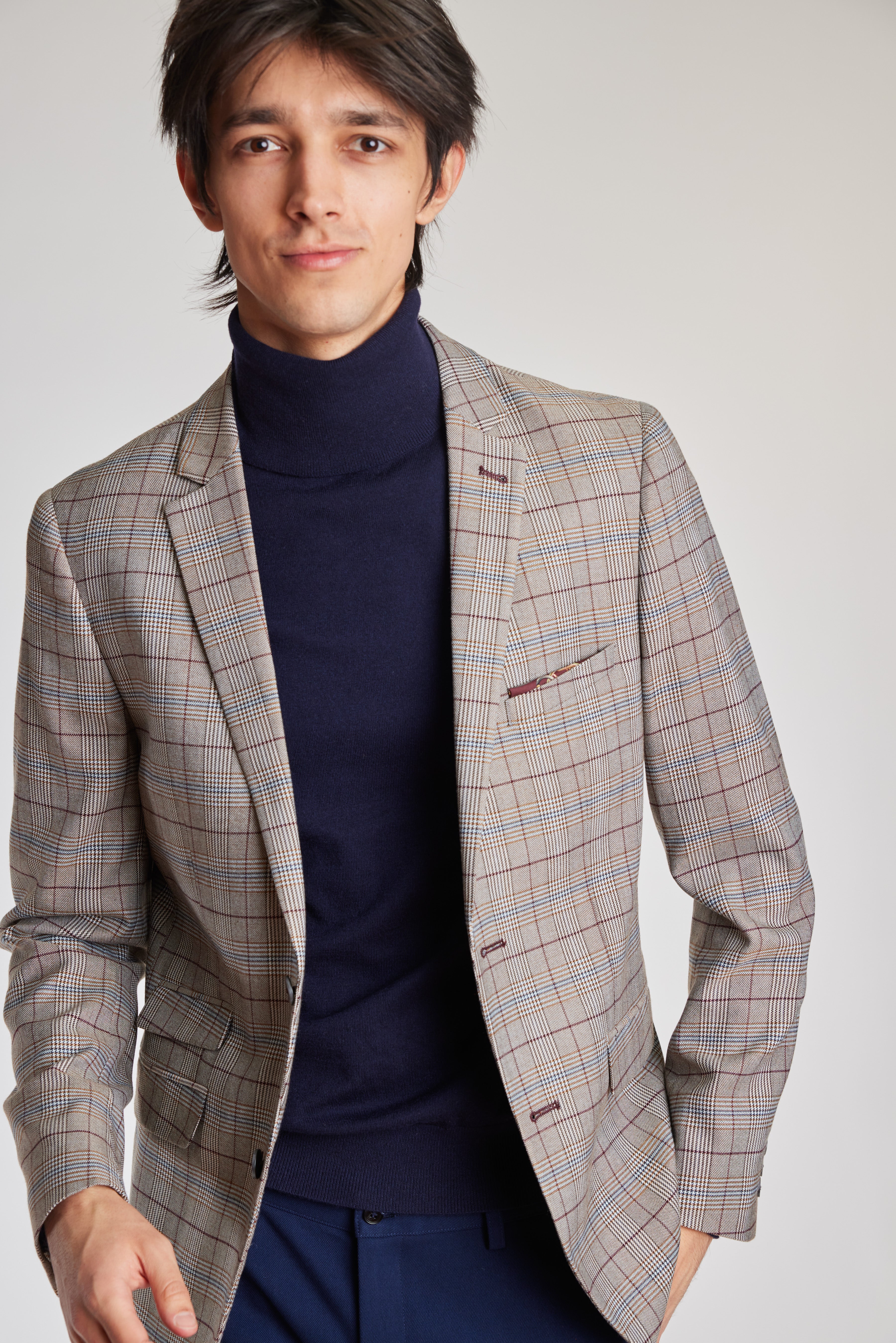 Dover Notch Jacket - slim - Tawny Blue Burg Check
