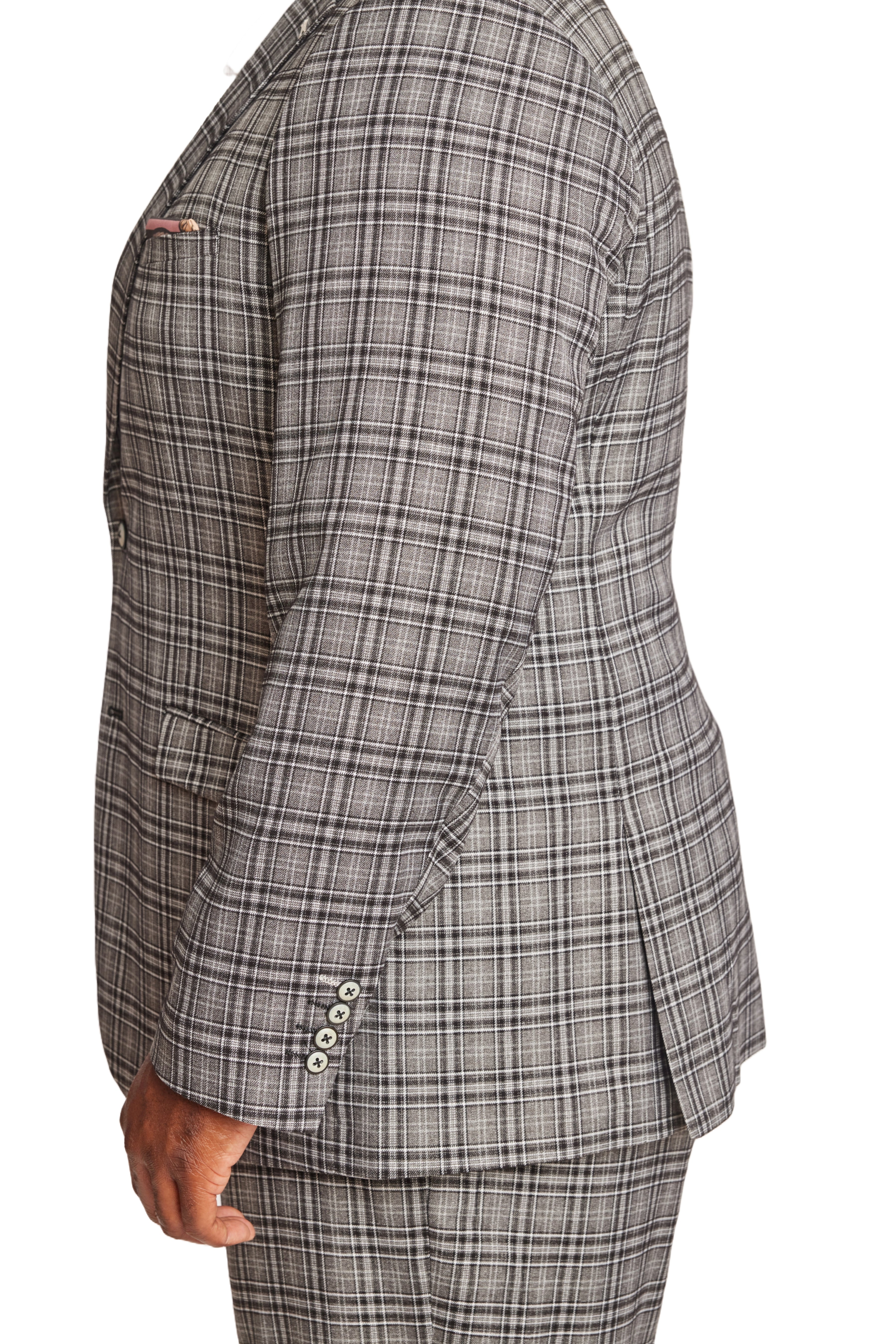 Big & Tall Dover Notch Jacket - Grey Black Big Check