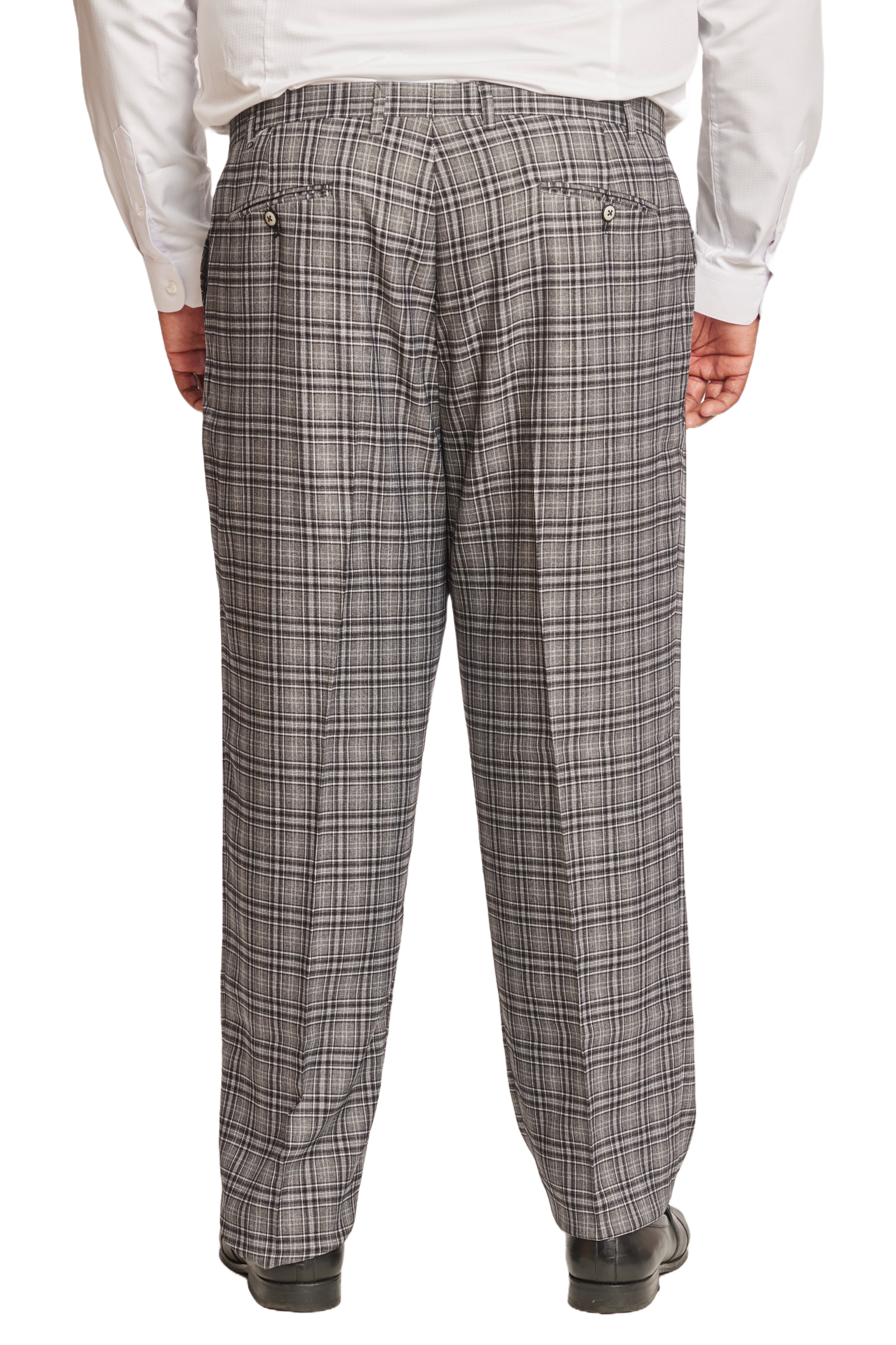 Big & Tall Downing Pants - Grey Black Big Check