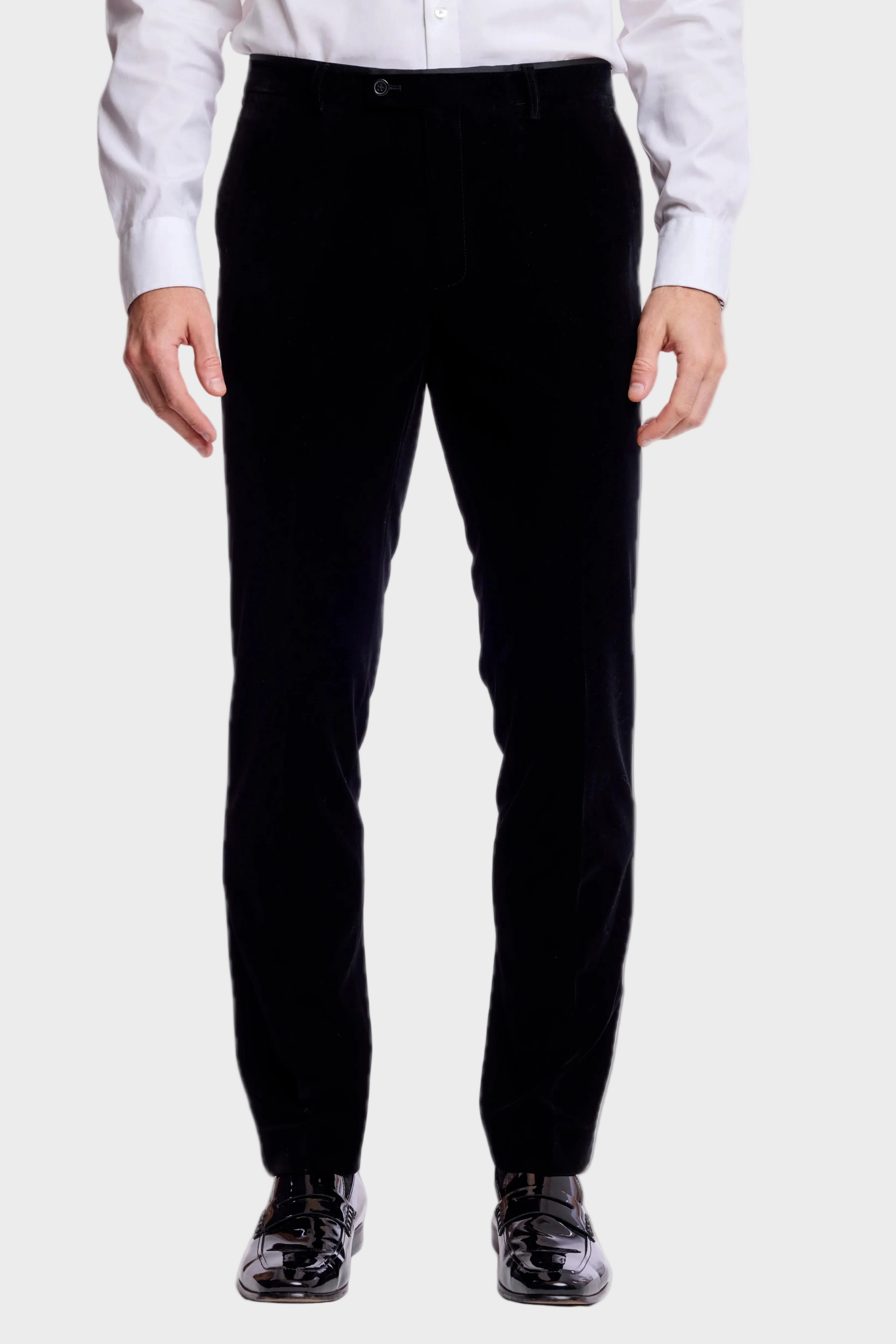 Sloane Stretch Tux Pants - slim - Jet Black Velvet