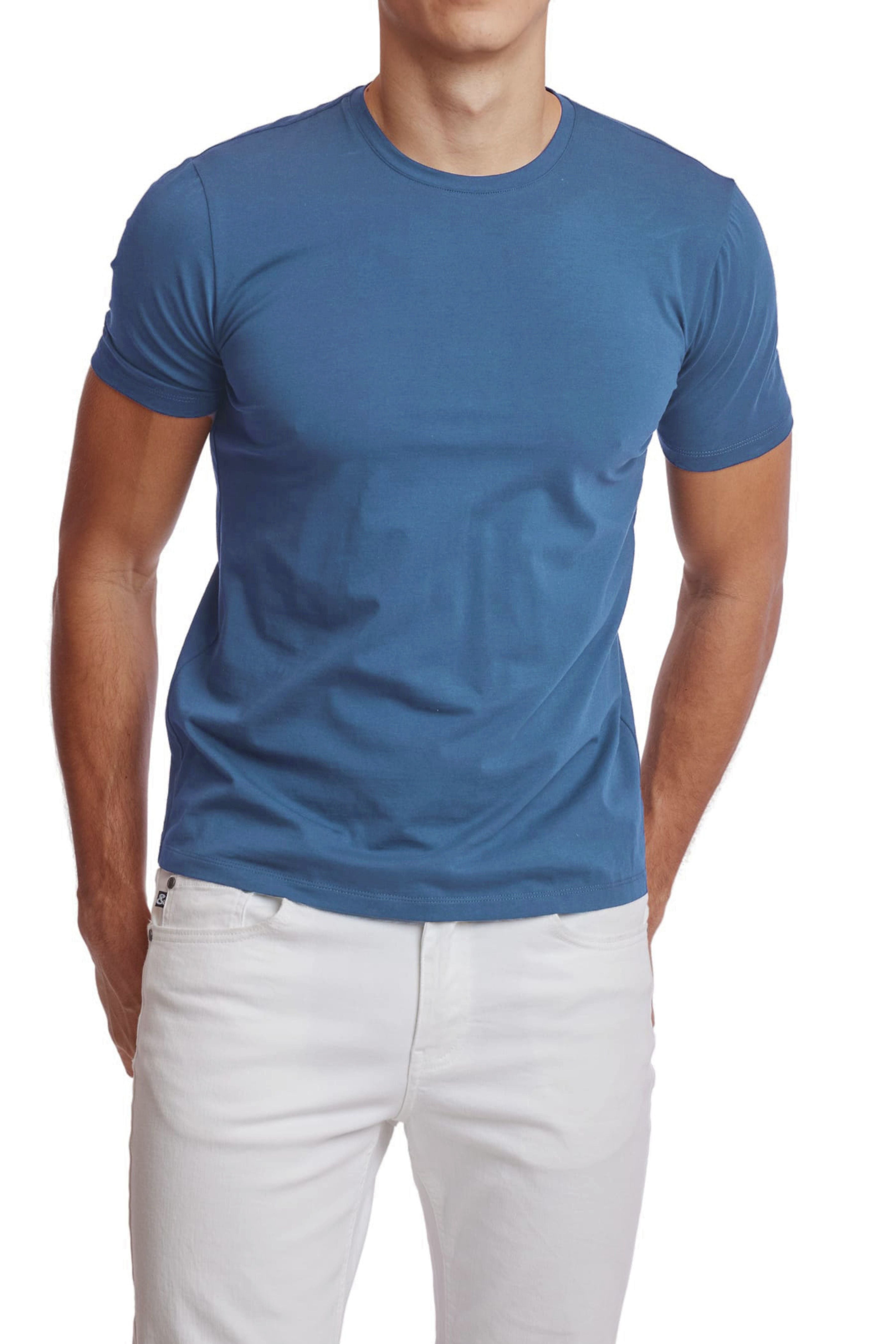 Lucas Crewneck T-Shirt - Arctic Blue
