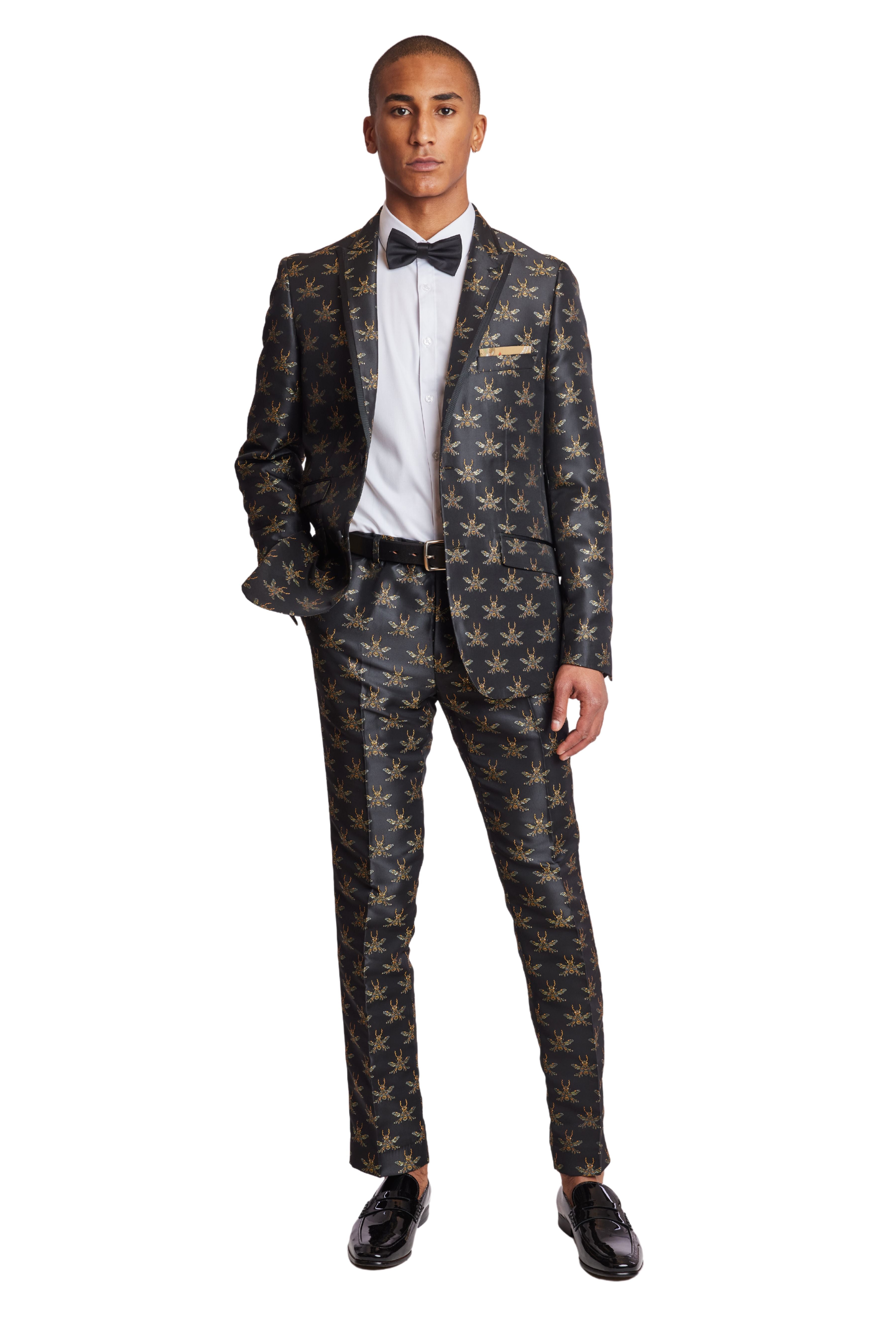 Grosvenor Peak Tux Jacket - slim - Black Bees