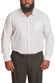  Big & Tall Samuel Spread Collar Shirt - White Houndstooth Jacquard