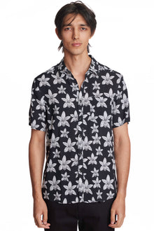  Soleil S/S Shirt - Black White Flowers