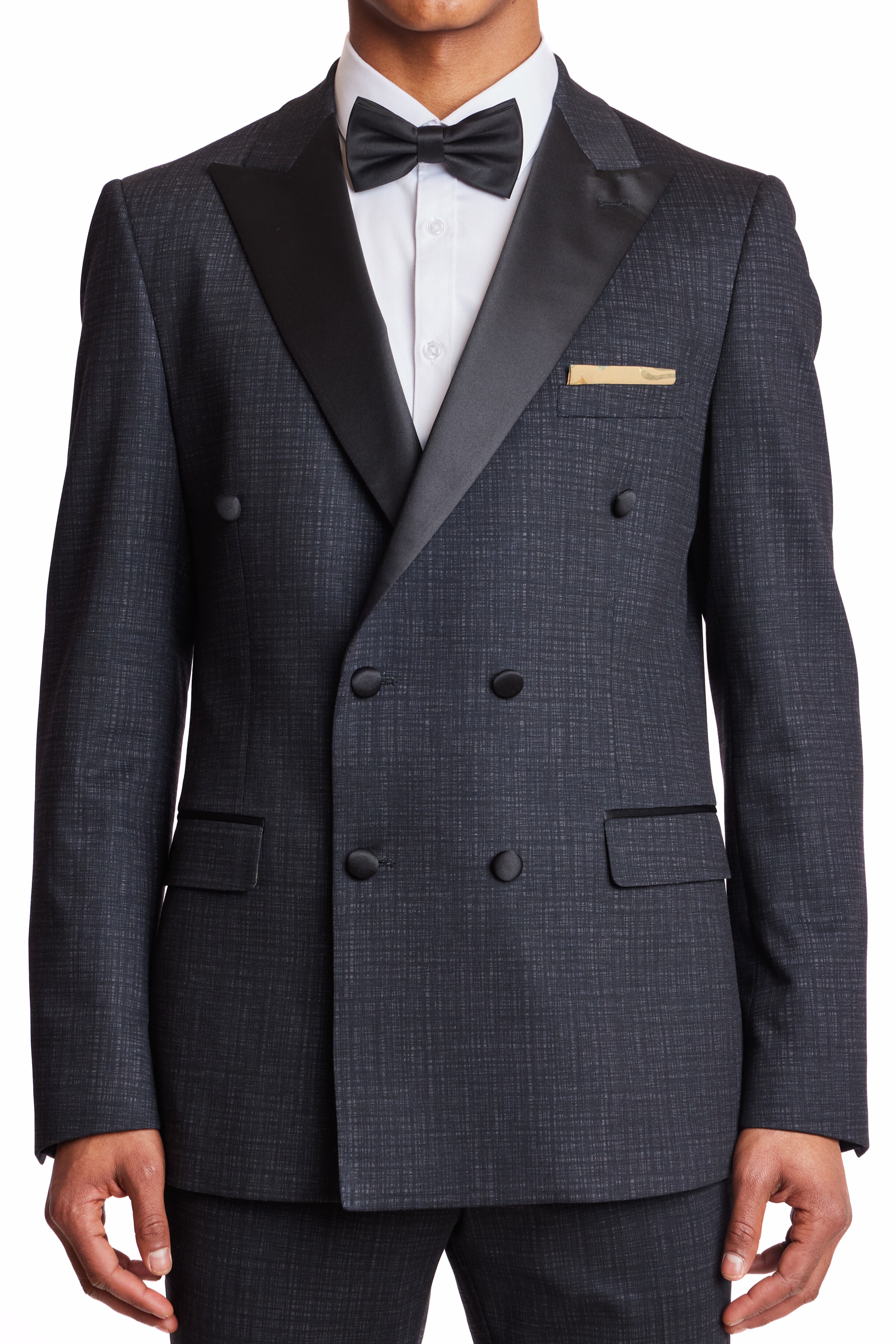 Soho DB Peak Tux Jacket - slim - Black Charcoal Knit