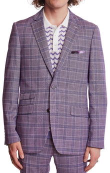  Dover Notch Jacket  - slim - Lilac White Blue Check