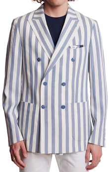  Soho Peak DB Jacket - slim - Blue Cream Wide Stripe