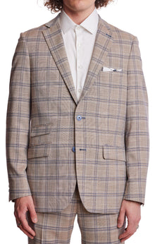 Dover Notch Jacket - slim - Tan Blue White Check