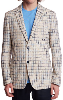  Dover Notch Jacket  - slim - Beige Navy Check