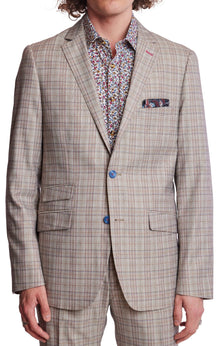  Dover Notch Jacket  - slim - Tan Pink Blue Plaid