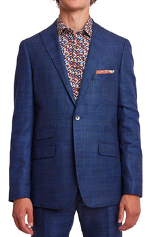  Ashton Peak Jacket  - slim - Blue Cognac Check