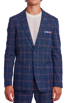  Dover Notch Jacket  - slim - Navy Red White Check