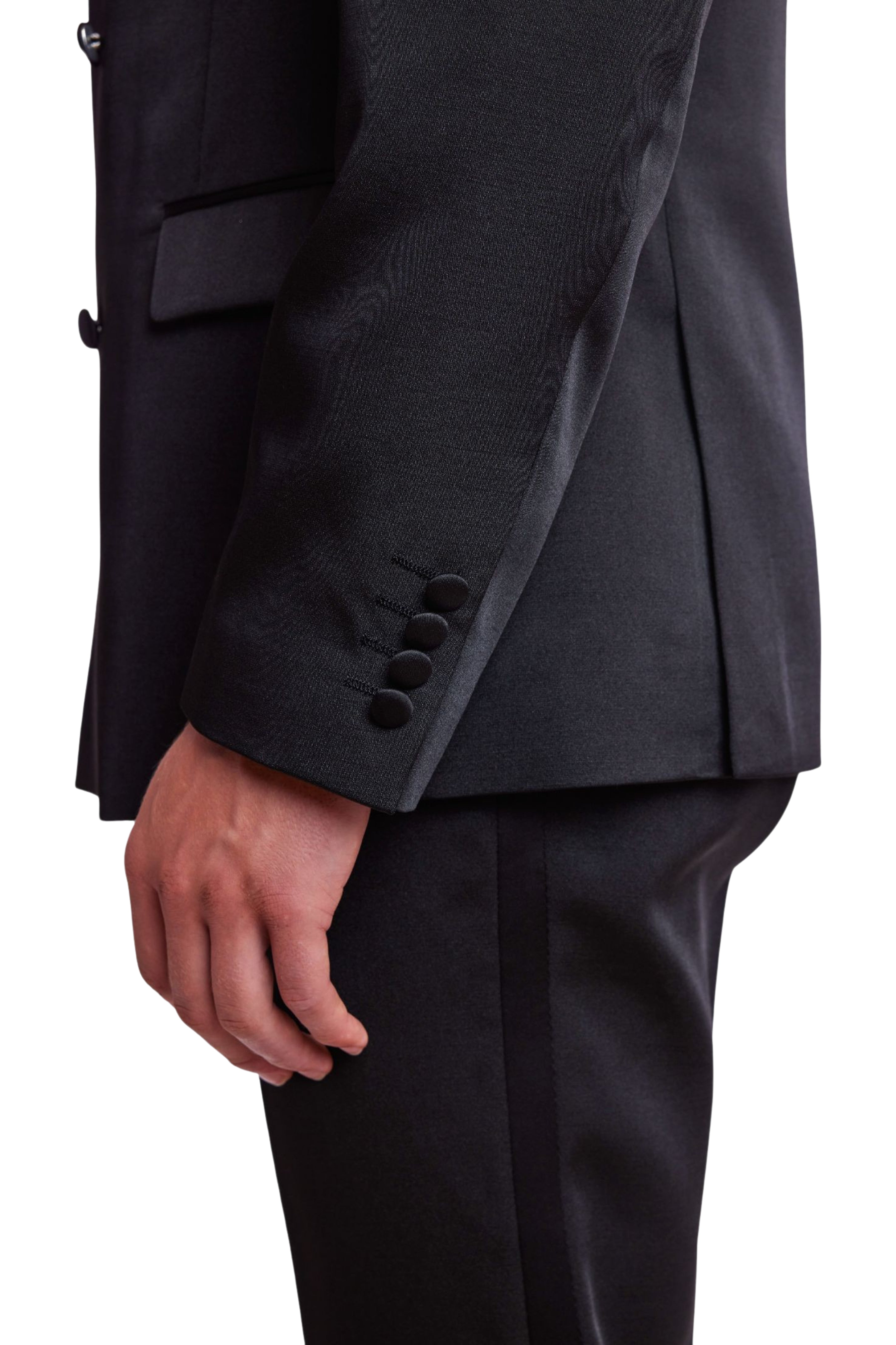 Soho DB Peak Tux Jacket - slim - Black on Black