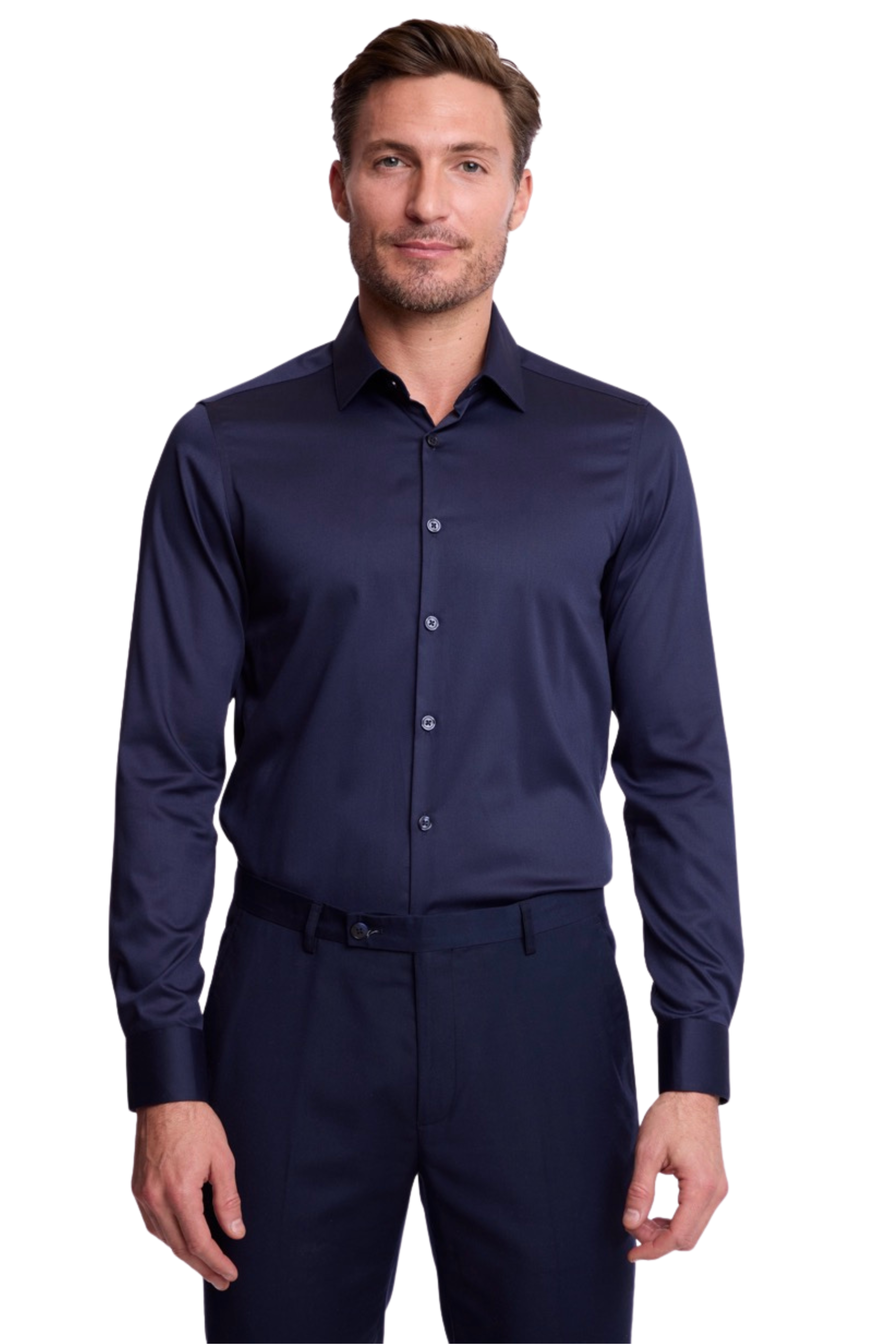 Parker Pointed Collar Shirt - Navy