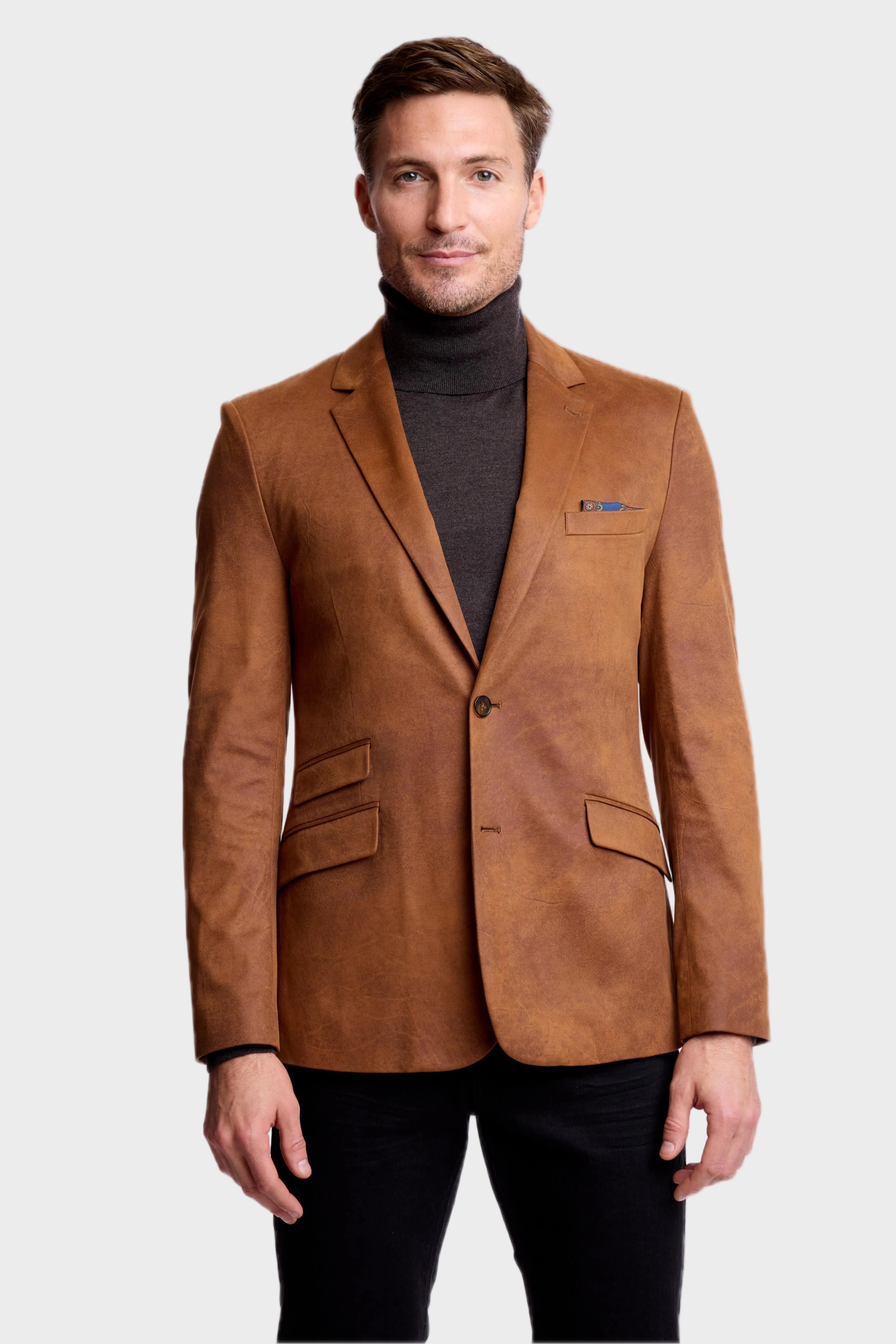 Notch Sports Jacket - Brown Caramel Vegan Leather