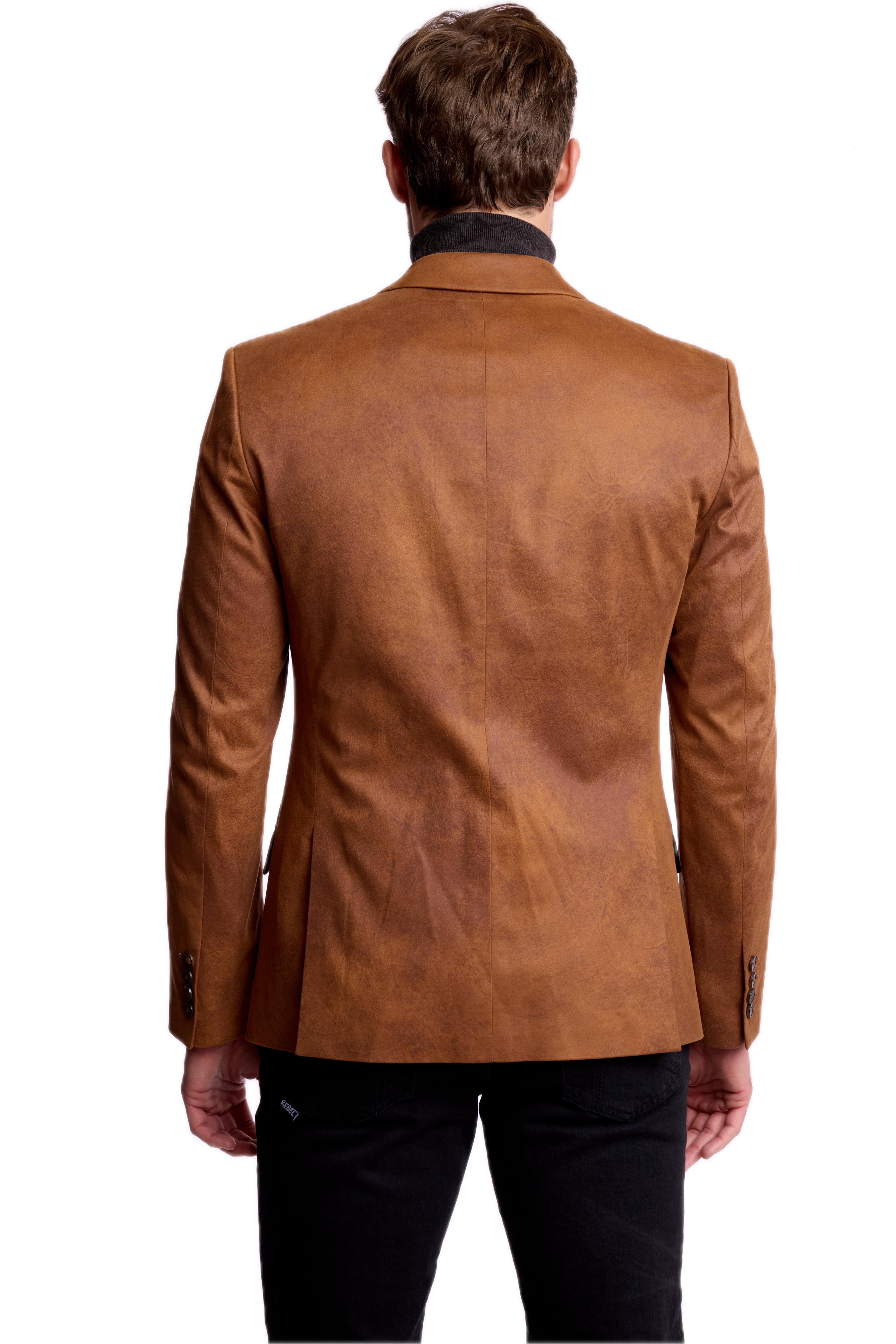 Notch Sports Jacket - Brown Caramel Vegan Leather