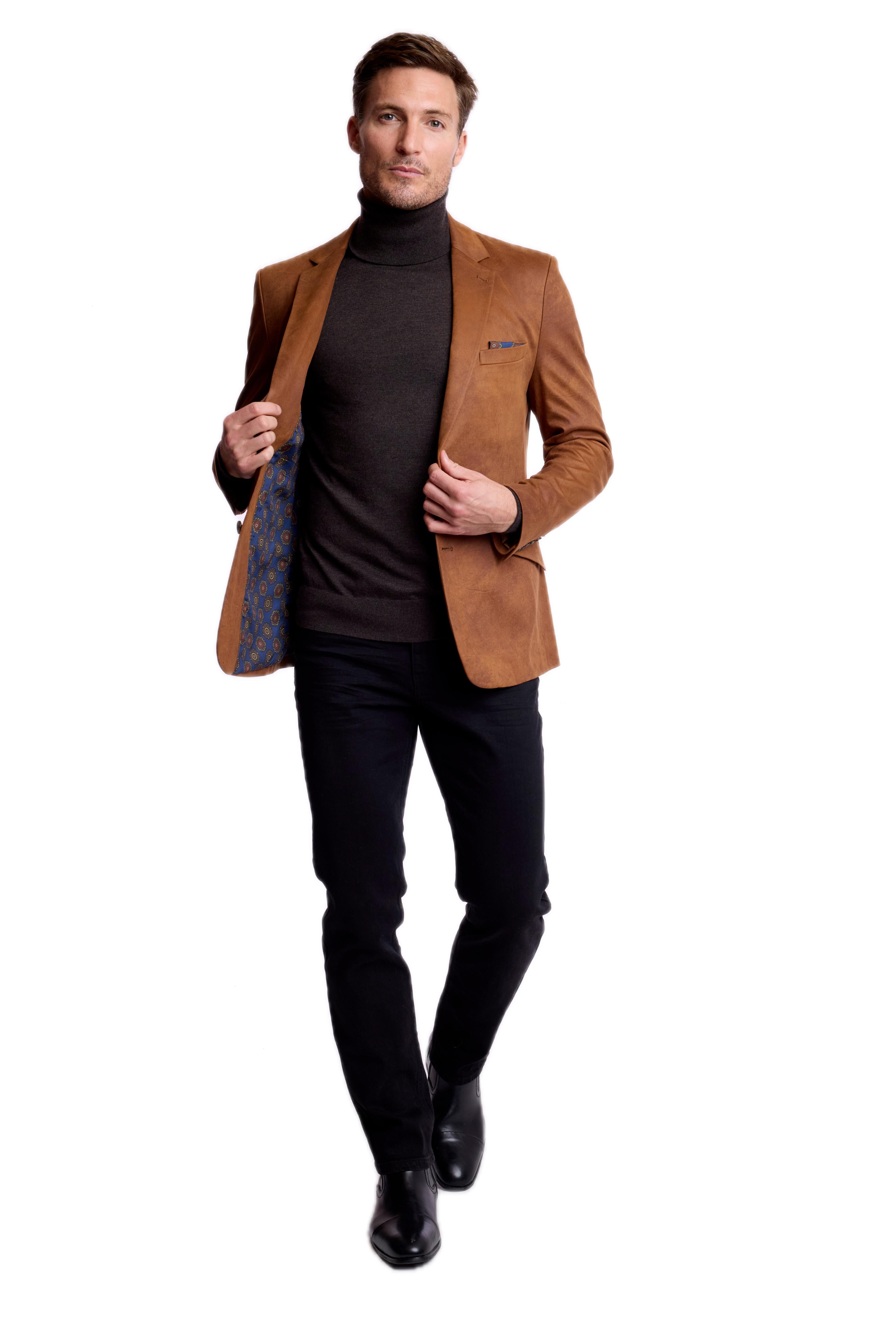 Notch Sports Jacket - Brown Caramel Vegan Leather