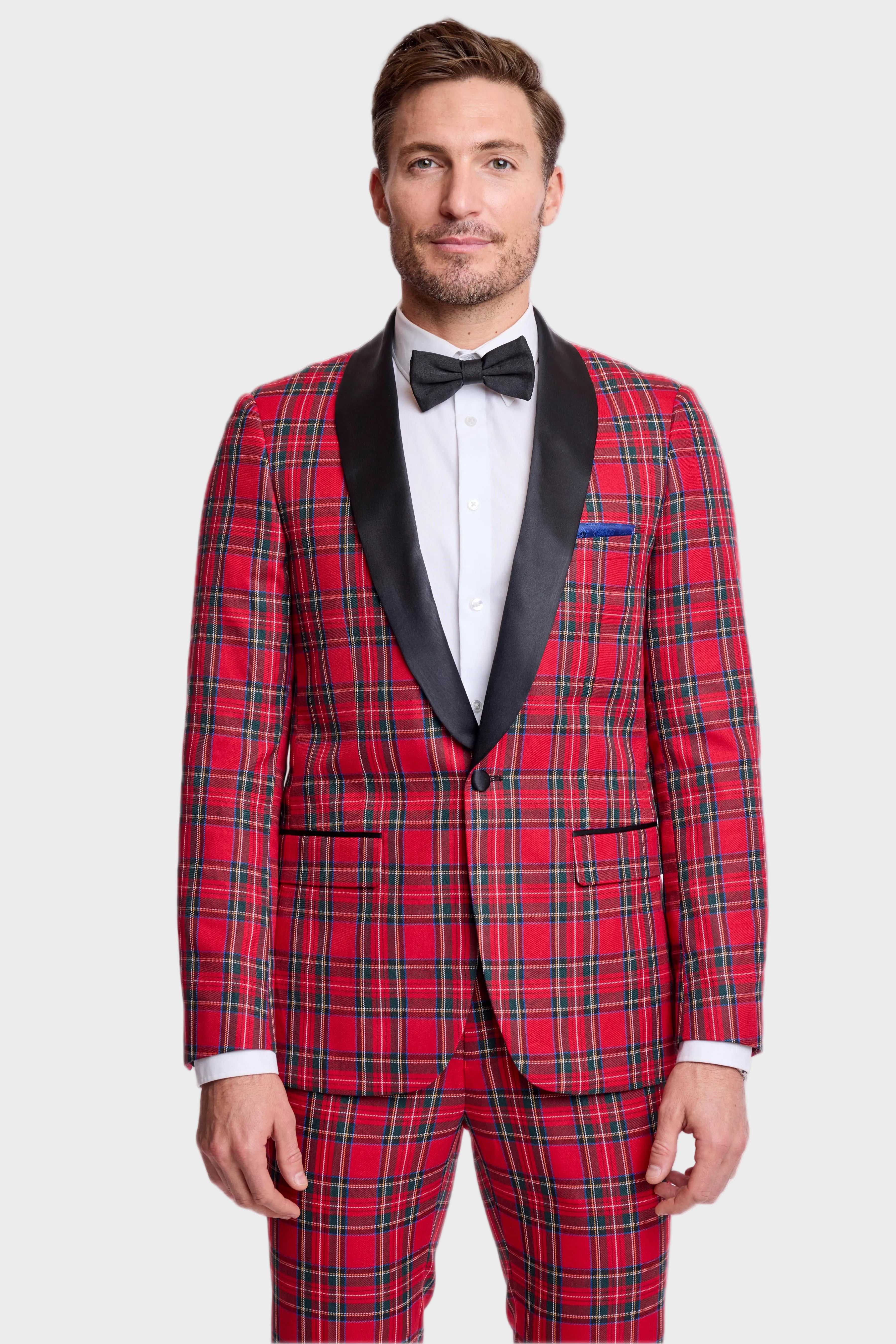 Osborne Shawl Tux Jacket - slim - Red Royal Tartan