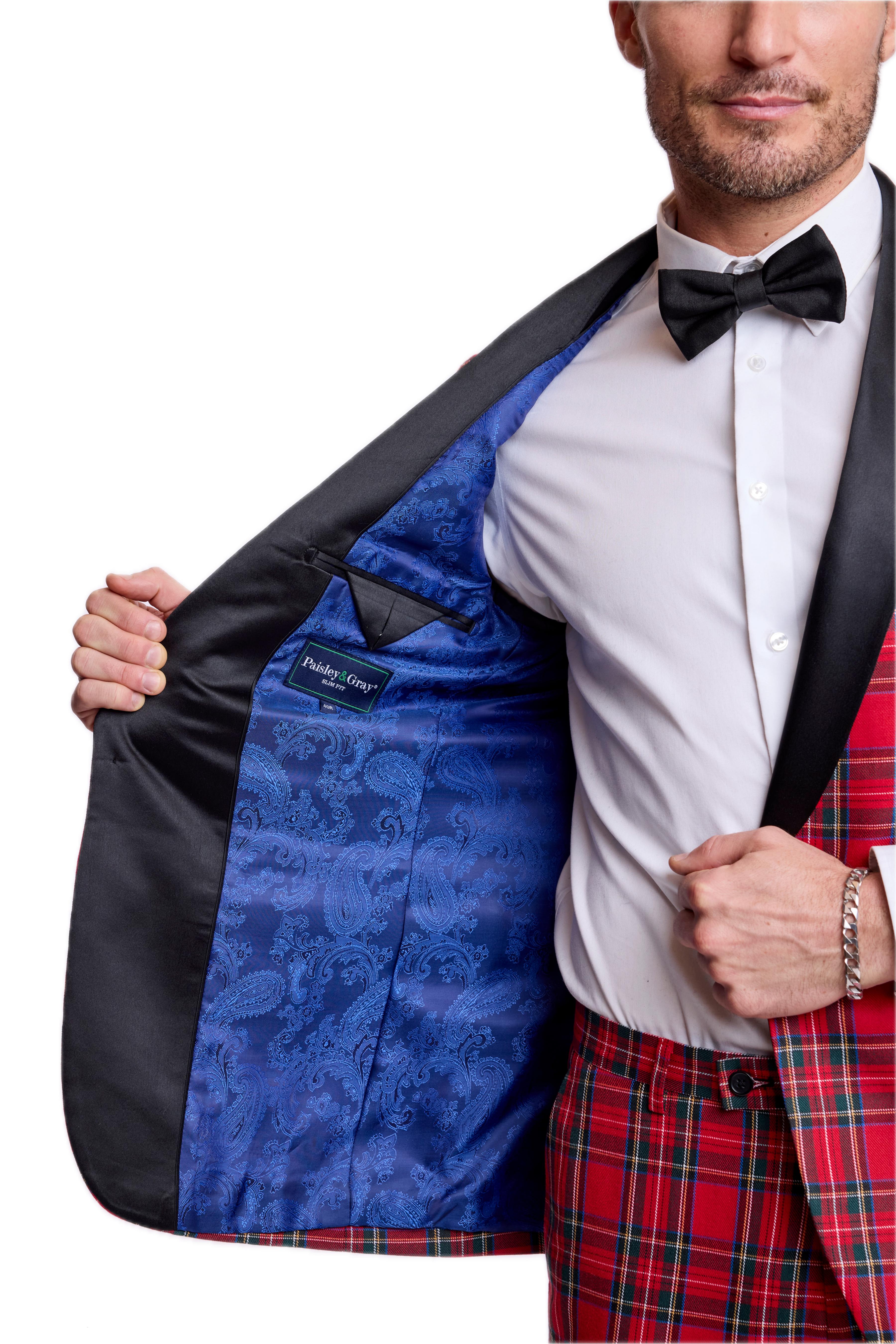 Osborne Shawl Tux Jacket - slim - Red Royal Tartan
