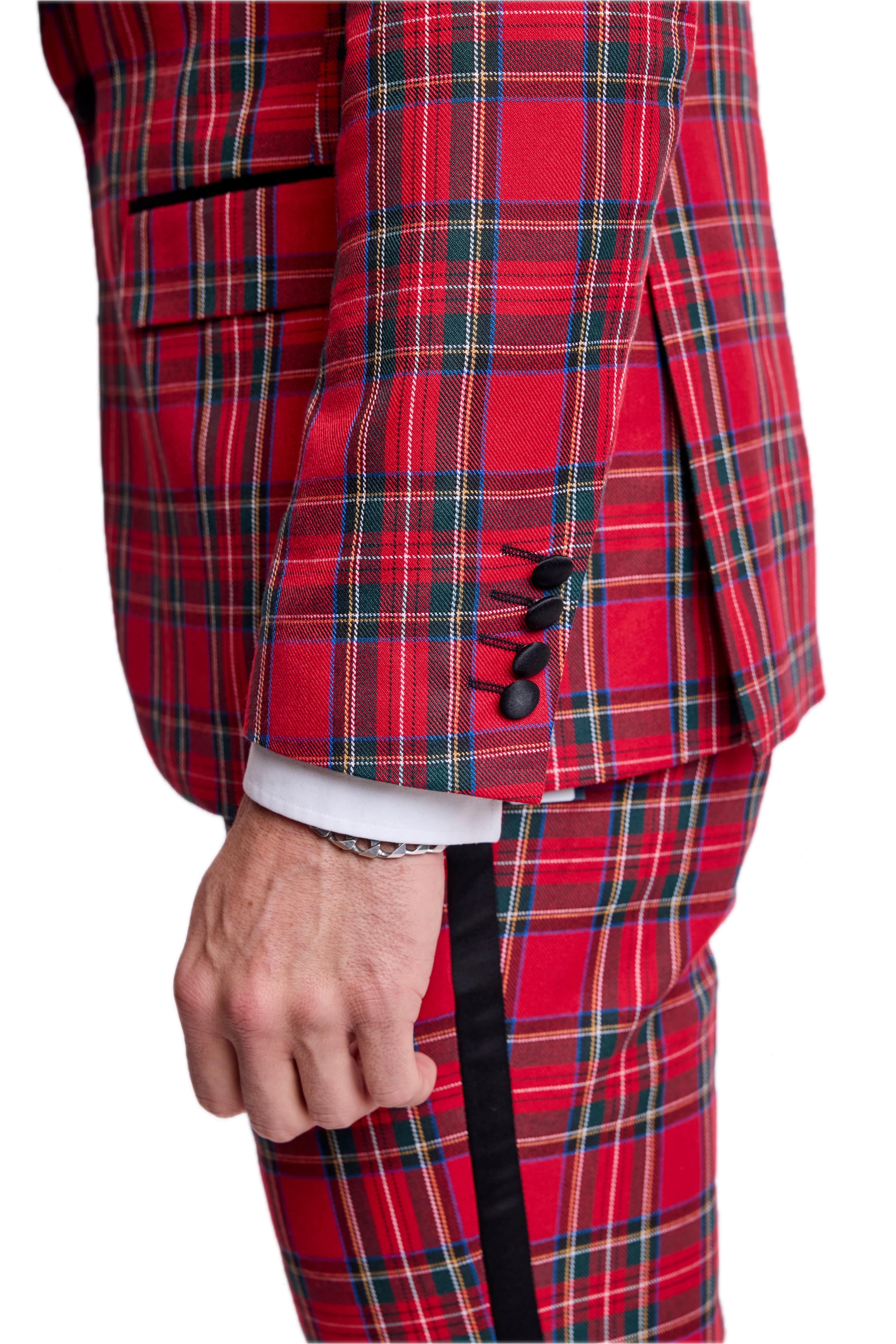 Osborne Shawl Tux Jacket - slim - Red Royal Tartan
