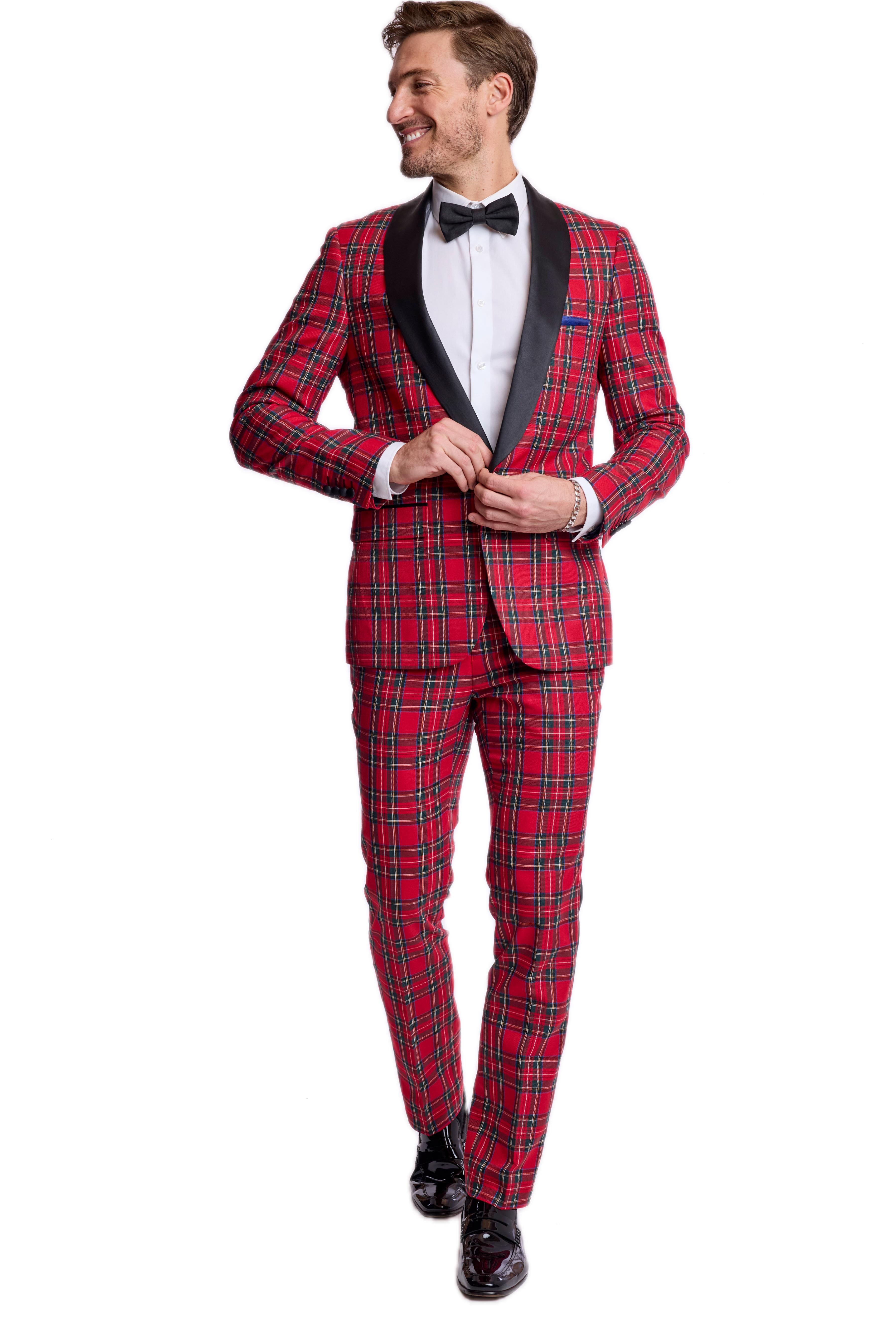 Osborne Shawl Tux Jacket - slim - Red Royal Tartan