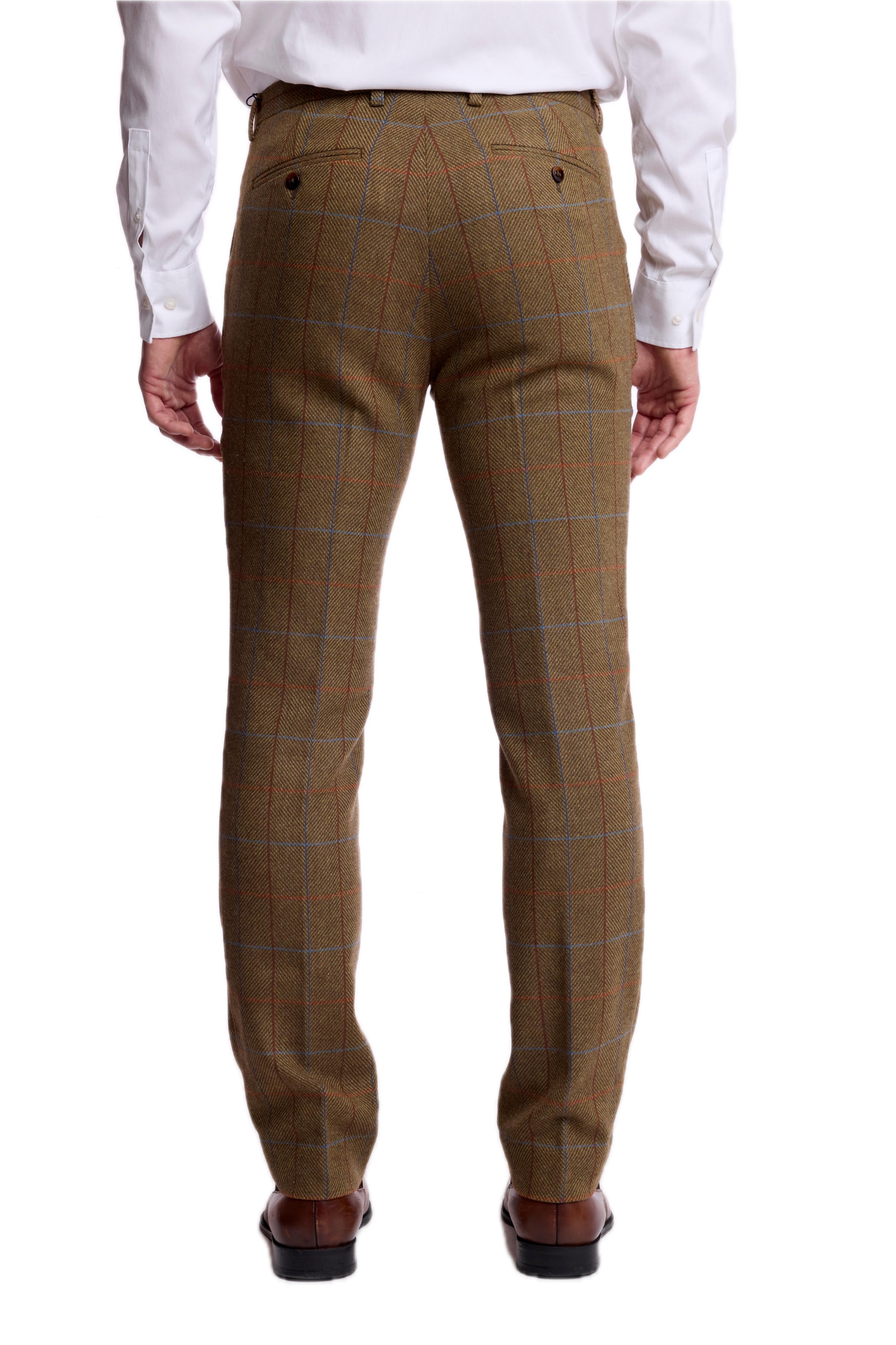 Downing Pants - slim - Army Herringbone Windowpane