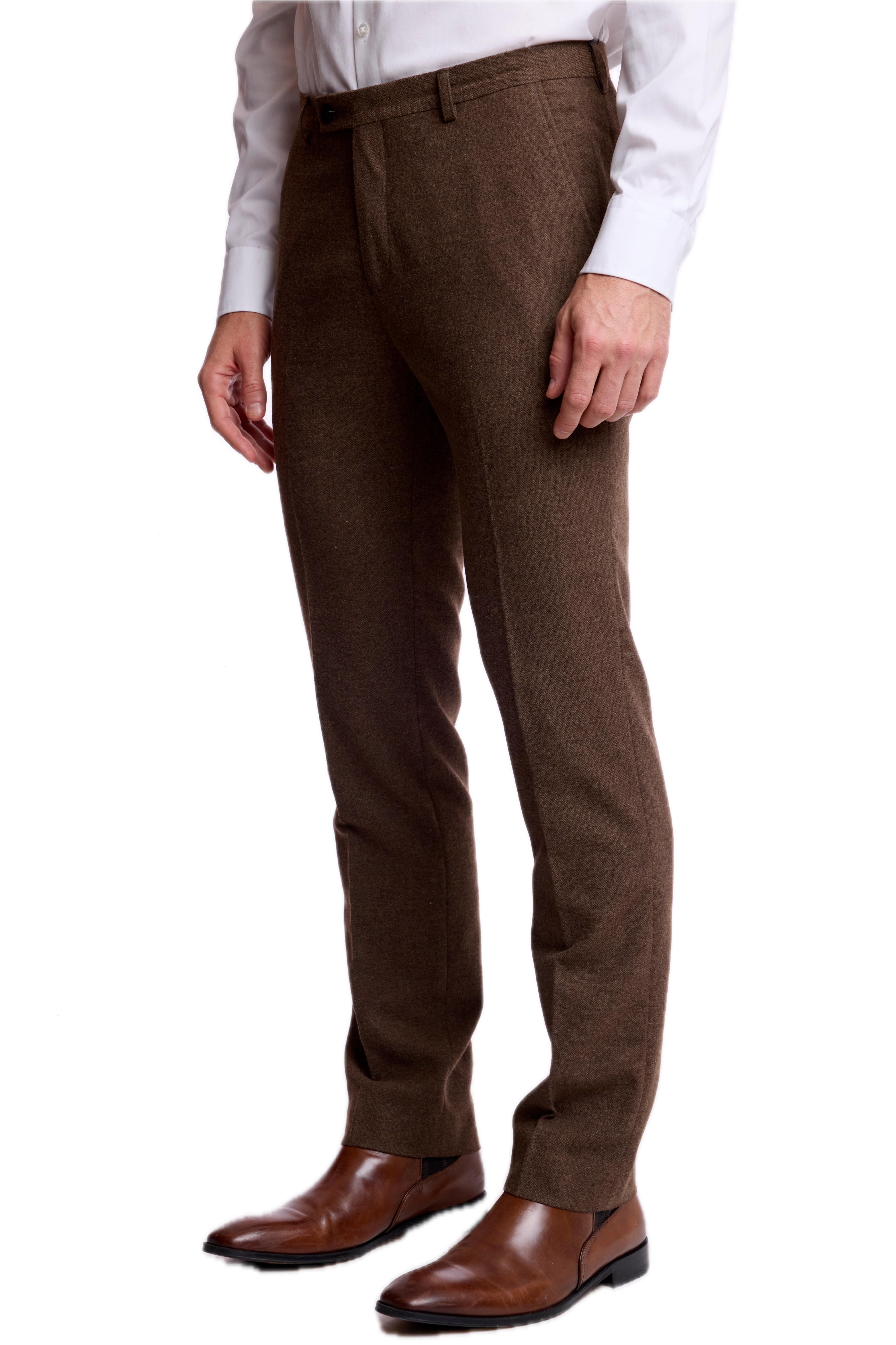 Downing Pants - slim - Brown Tweed