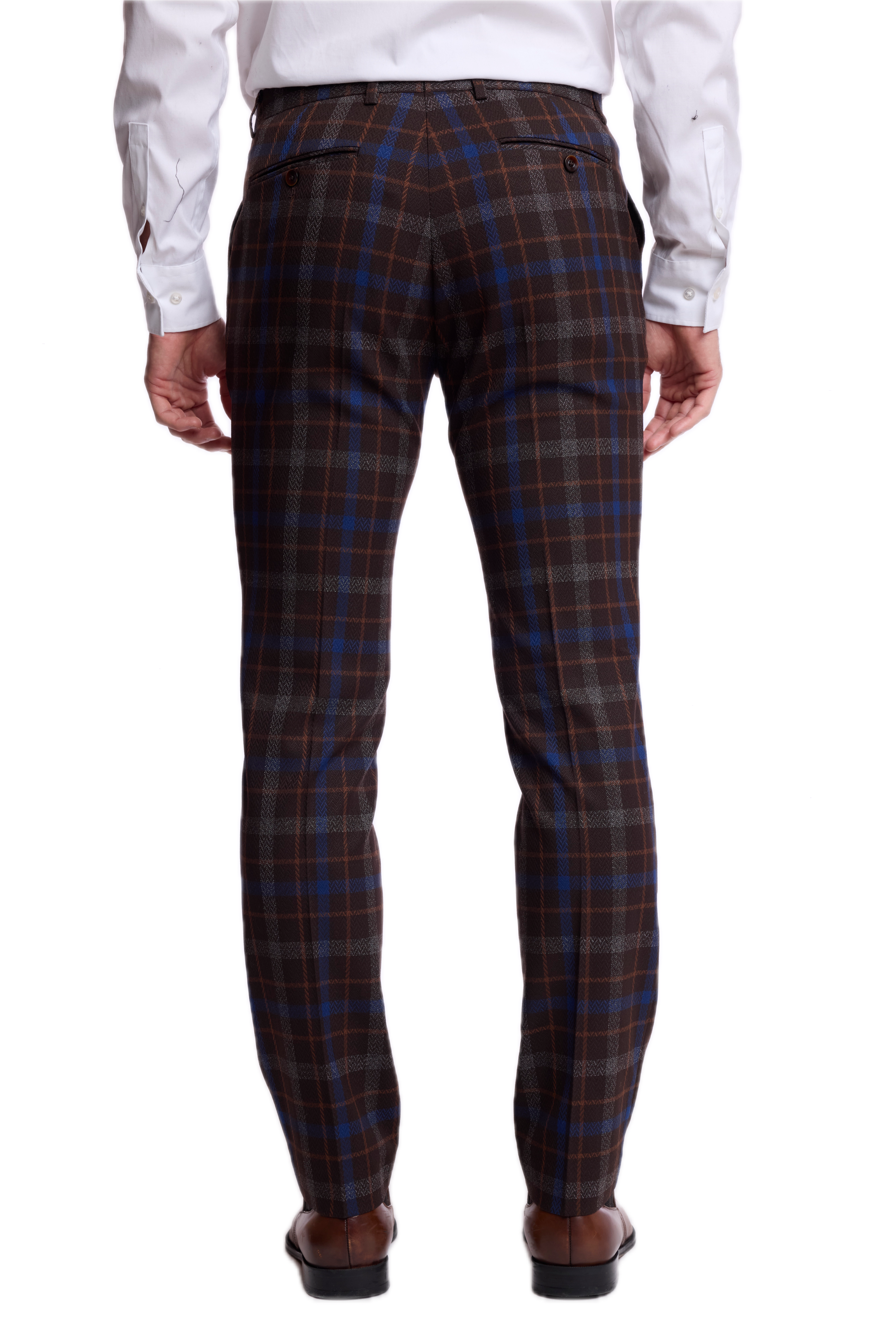 Downing Pants - slim - Chocolate Royal Rust Check