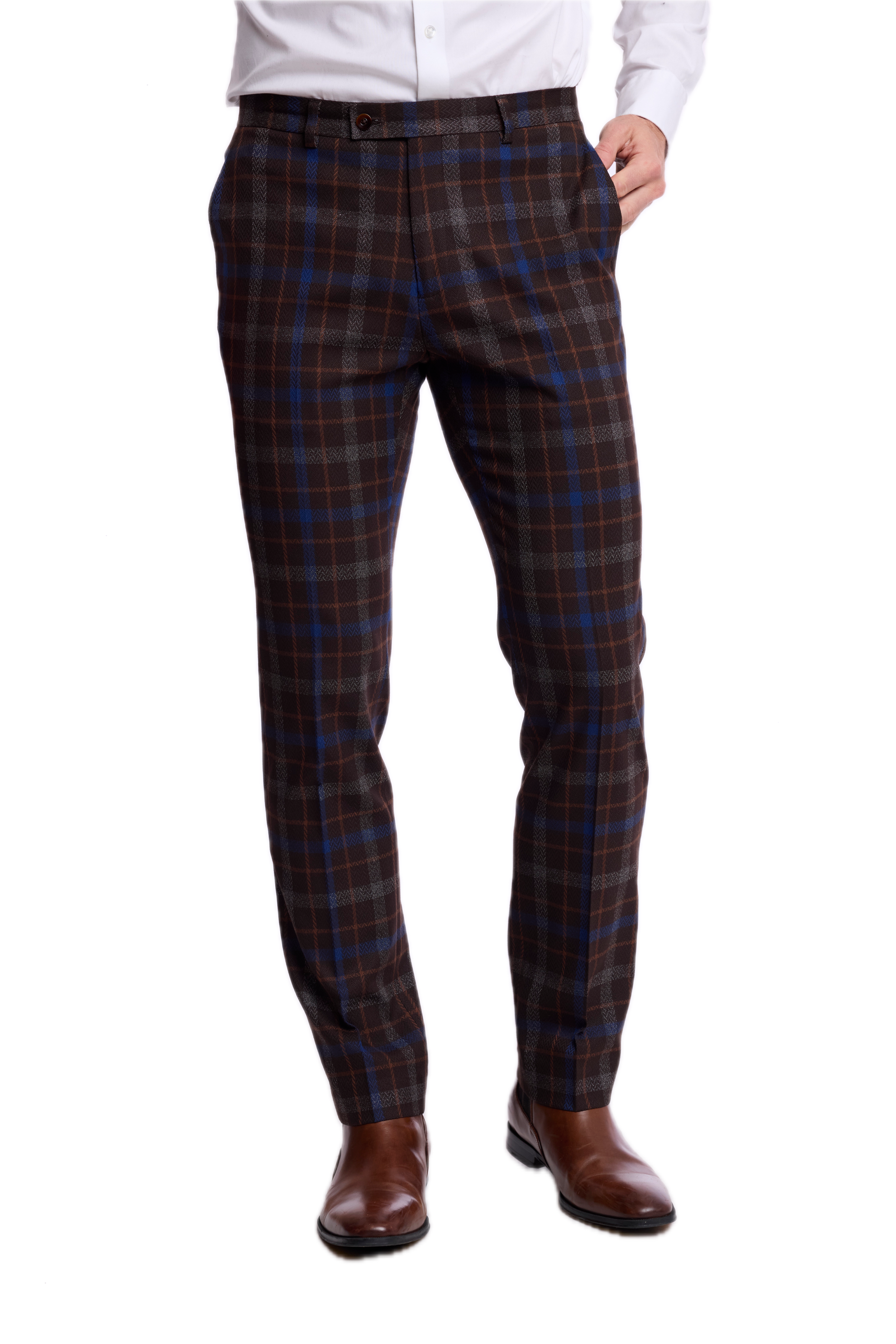 Downing Pants - slim - Chocolate Royal Rust Check