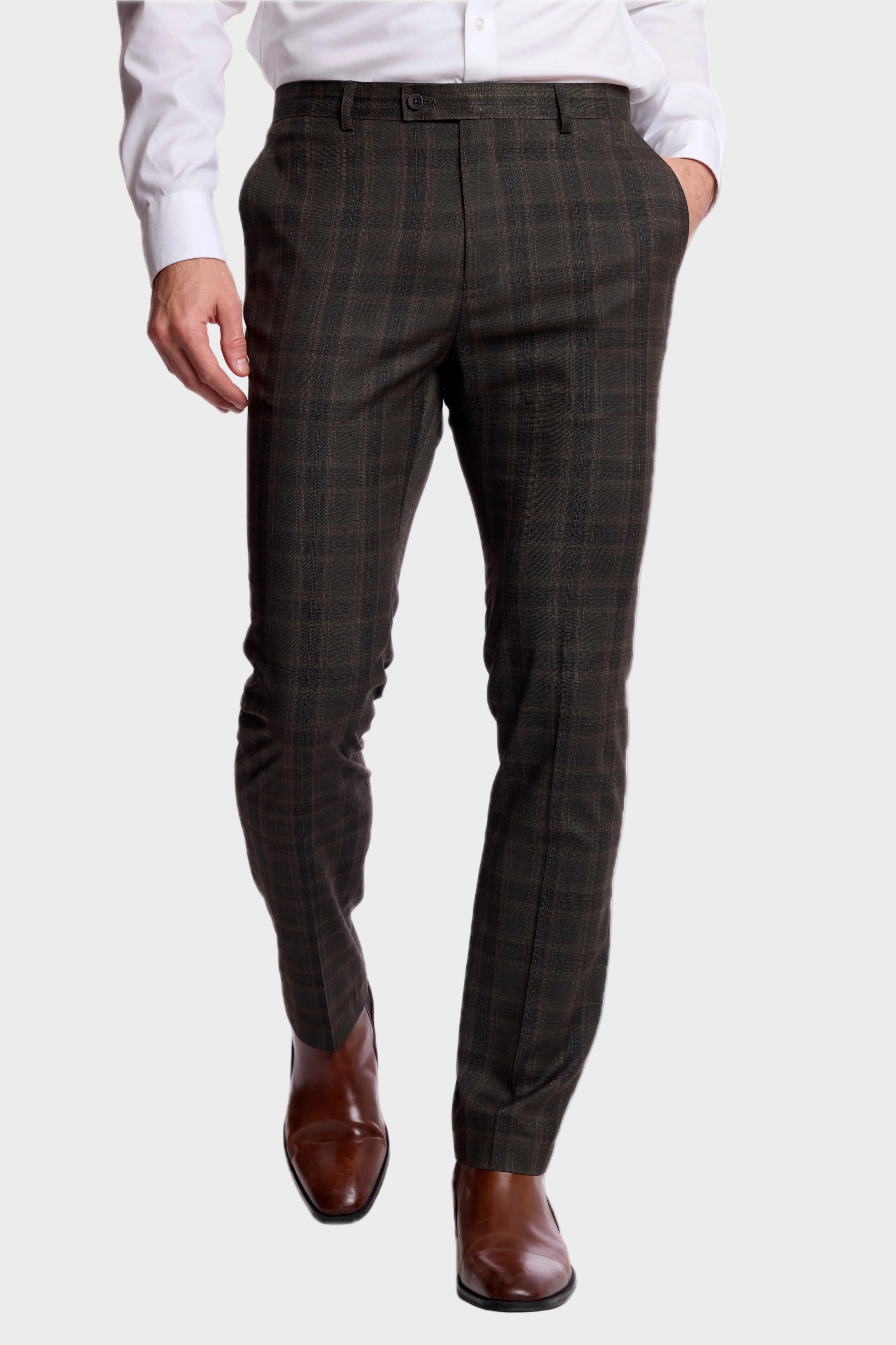 Downing Pants - slim - Dark Army Check