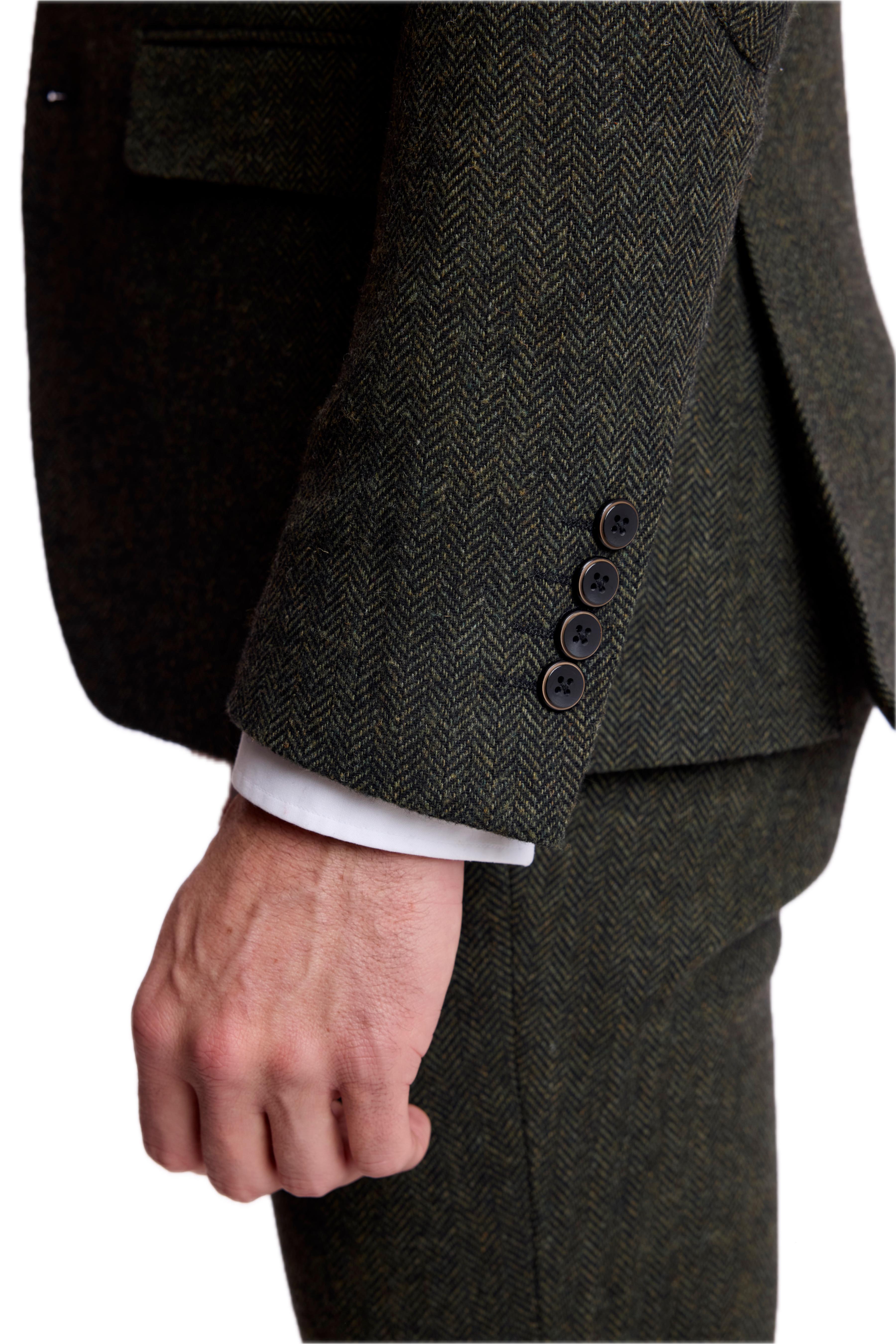 Dover Notch Jacket - slim - Green Black Herringbone