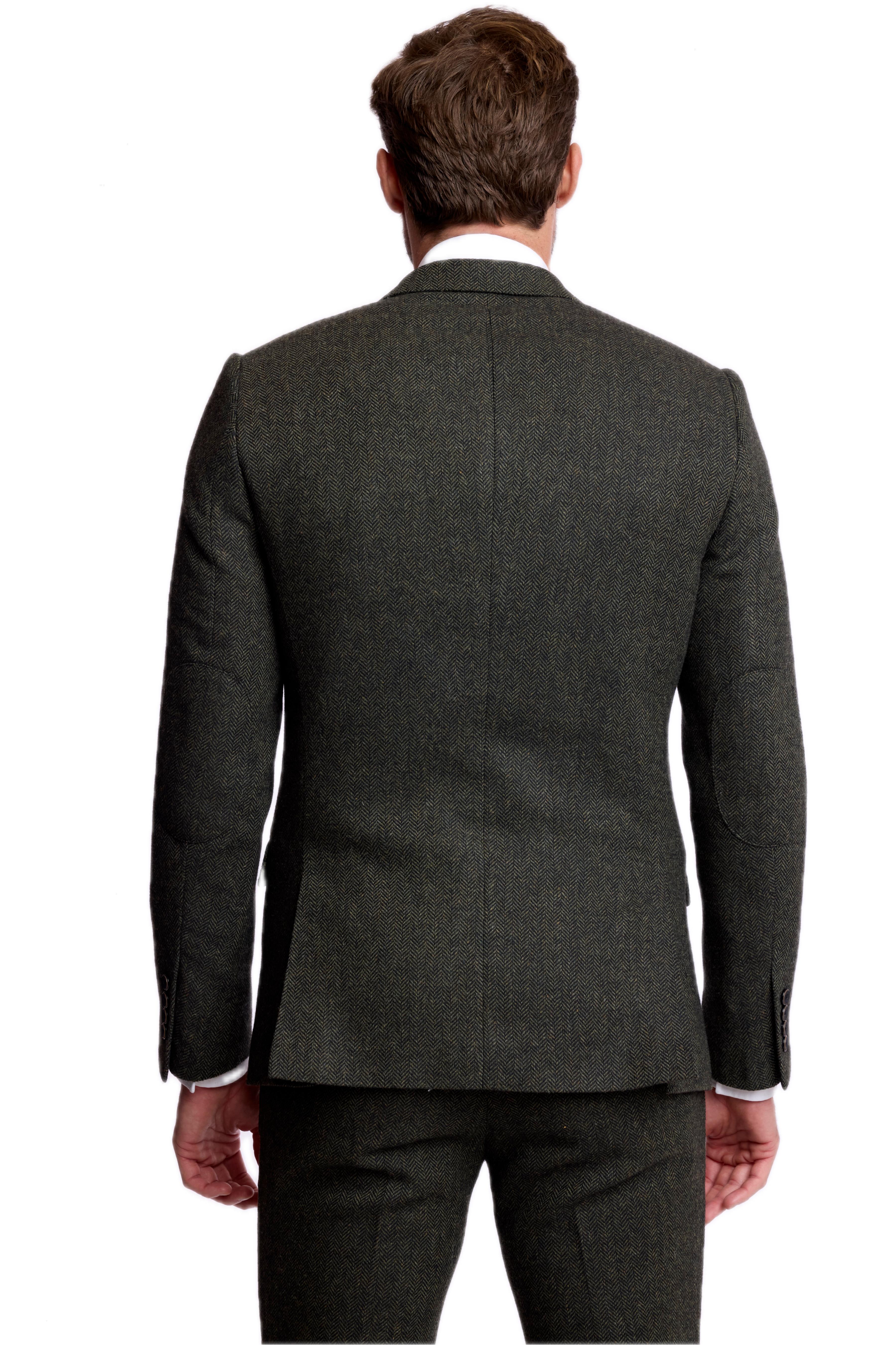 Dover Notch Jacket - slim - Green Black Herringbone