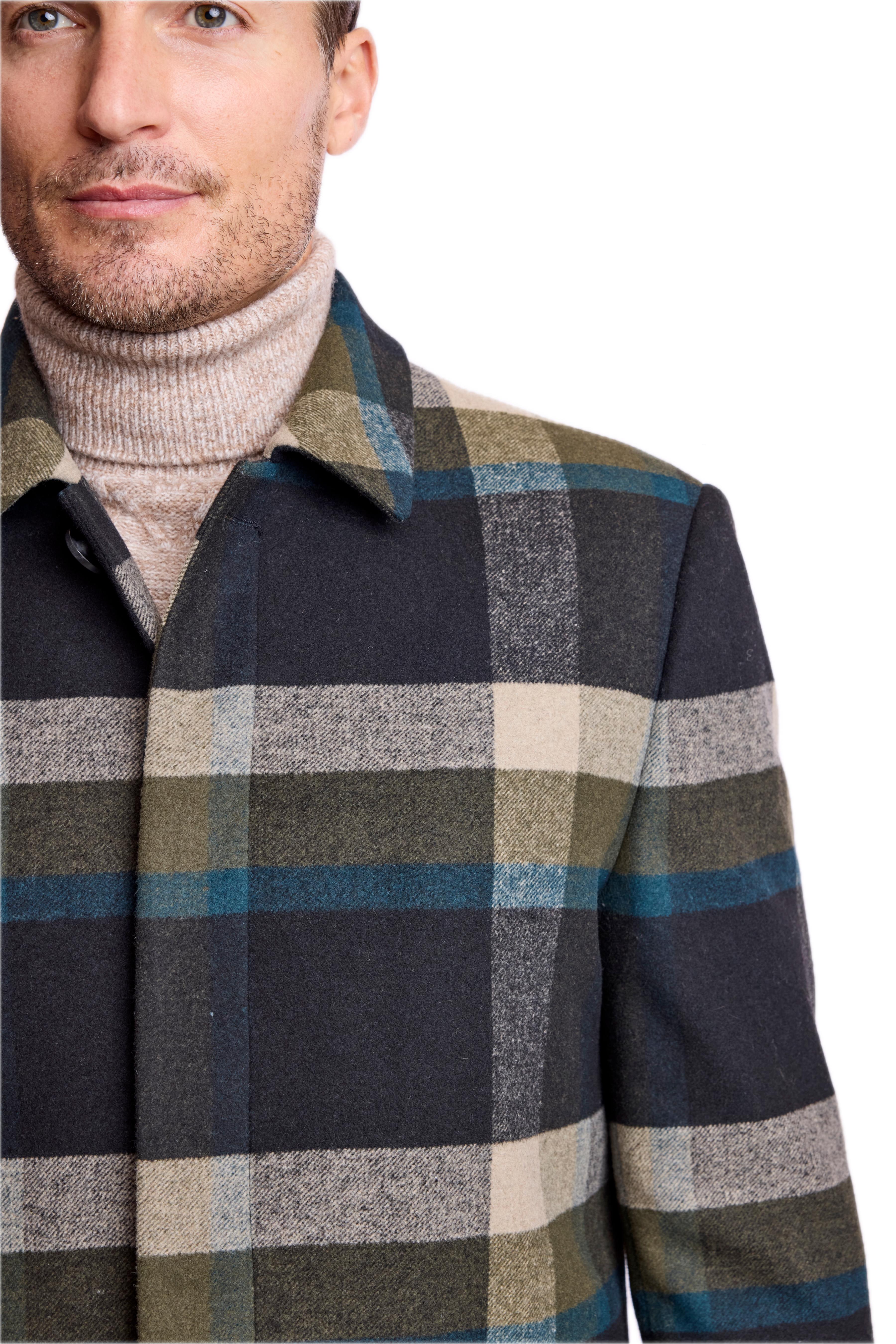 Topper Overcoat - slim - Khaki Buffalo Plaid