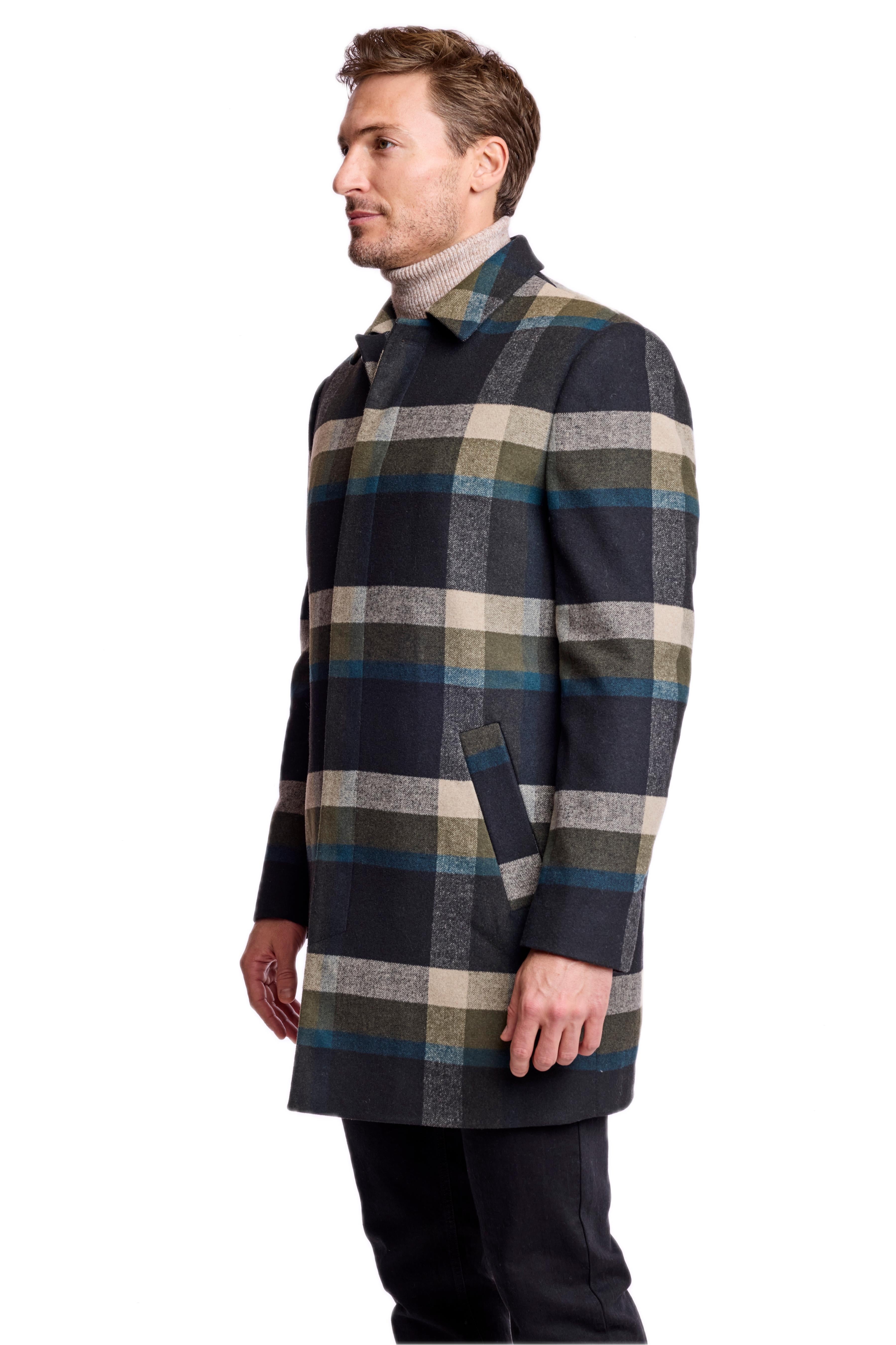 Topper Overcoat - slim - Khaki Buffalo Plaid